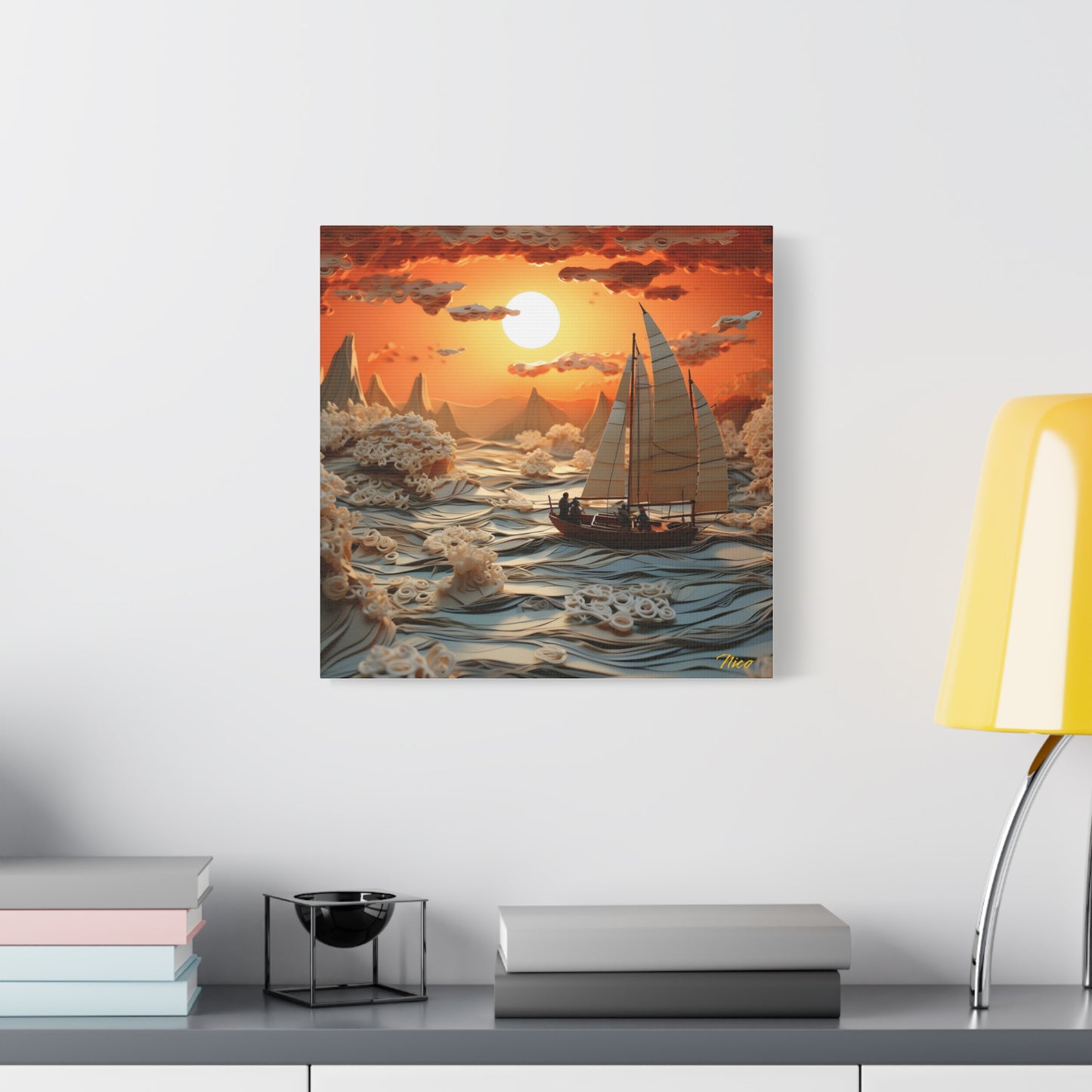 Into The Sunset Series Print #8 - Streched Matte Canvas Print, 1.25" Thick