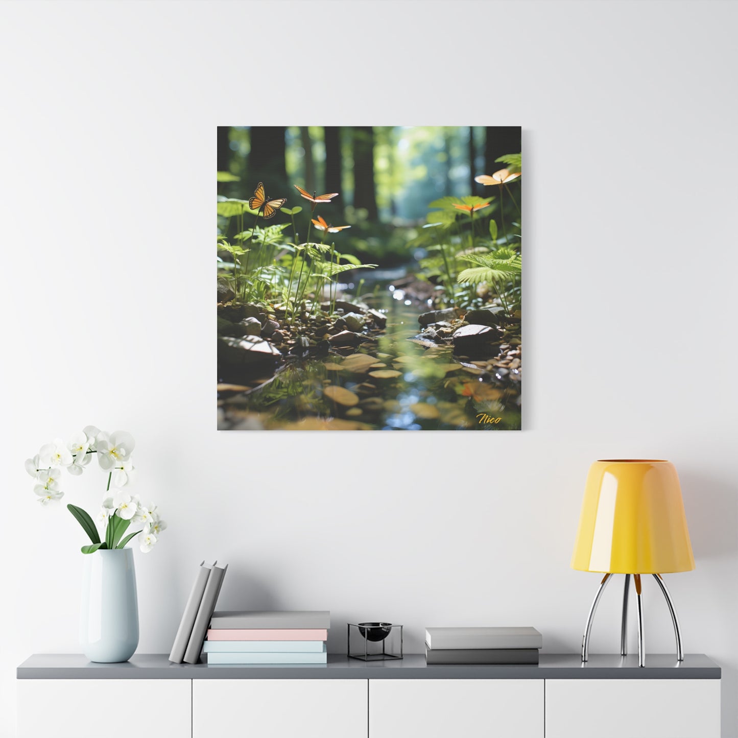 Relaxing By The Brook Series Print #9 - Streched Matte Canvas Print, 1.25" Thick