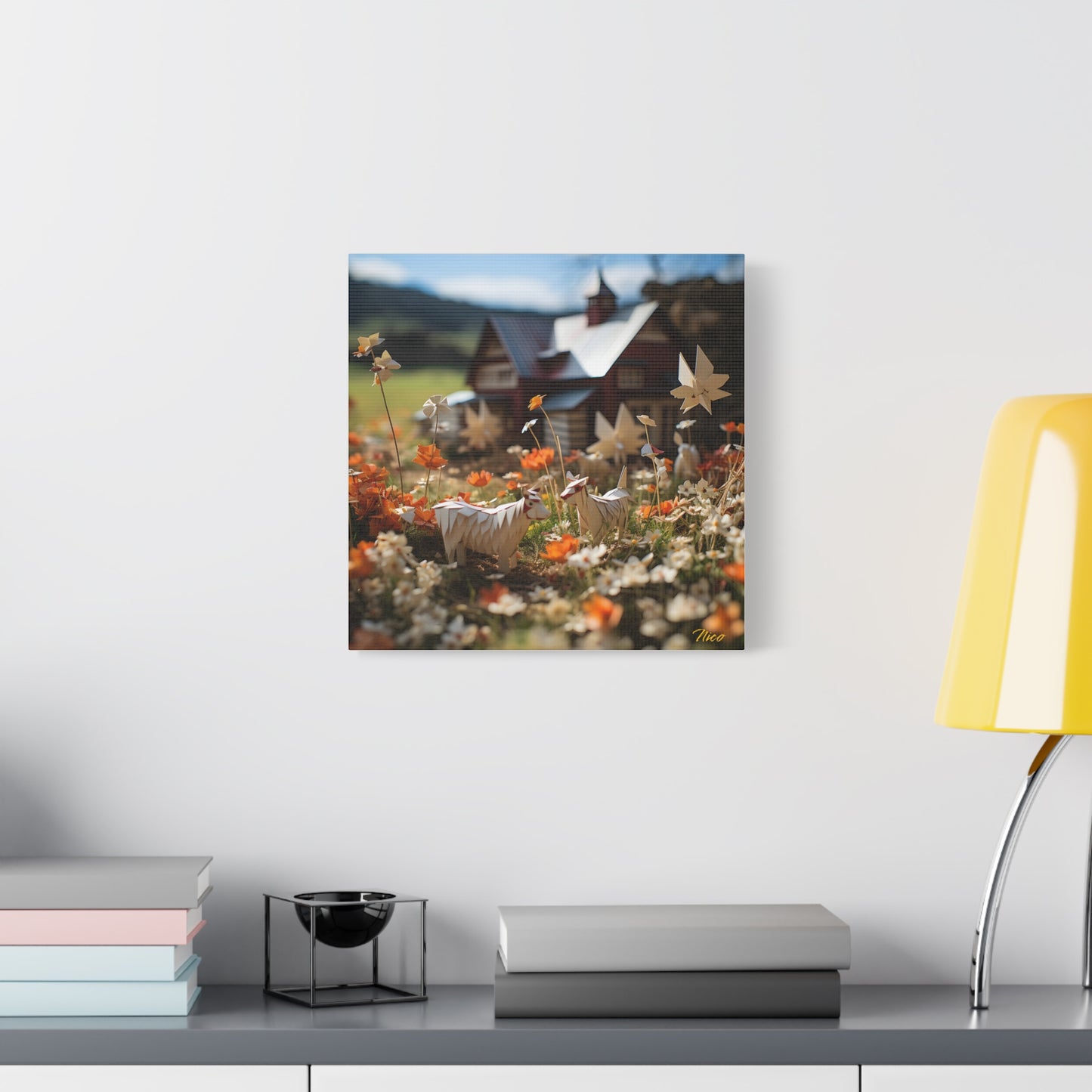 Meadow By The Farm Series Print #10 - Streched Matte Canvas Print, 1.25" Thick