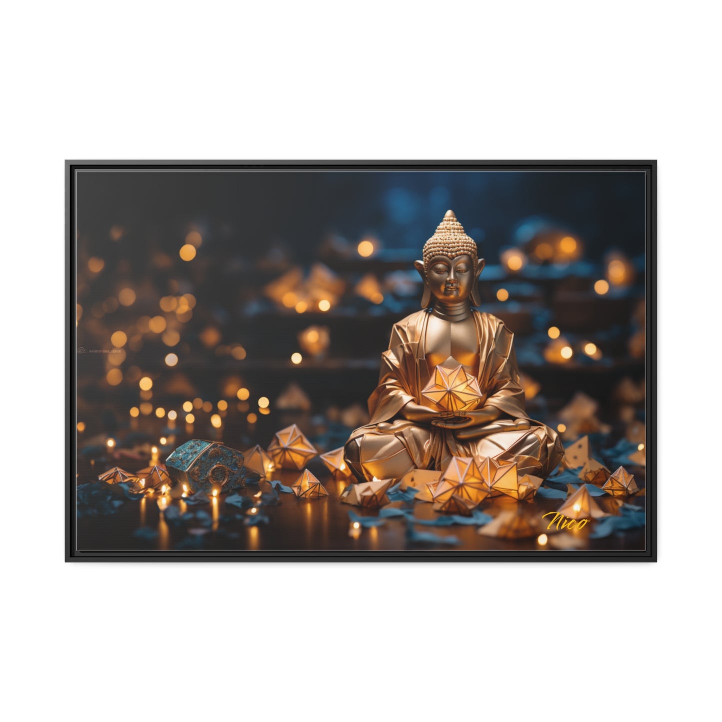 Ascending Buddha Series Print #9 - Black Framed Canvas Print