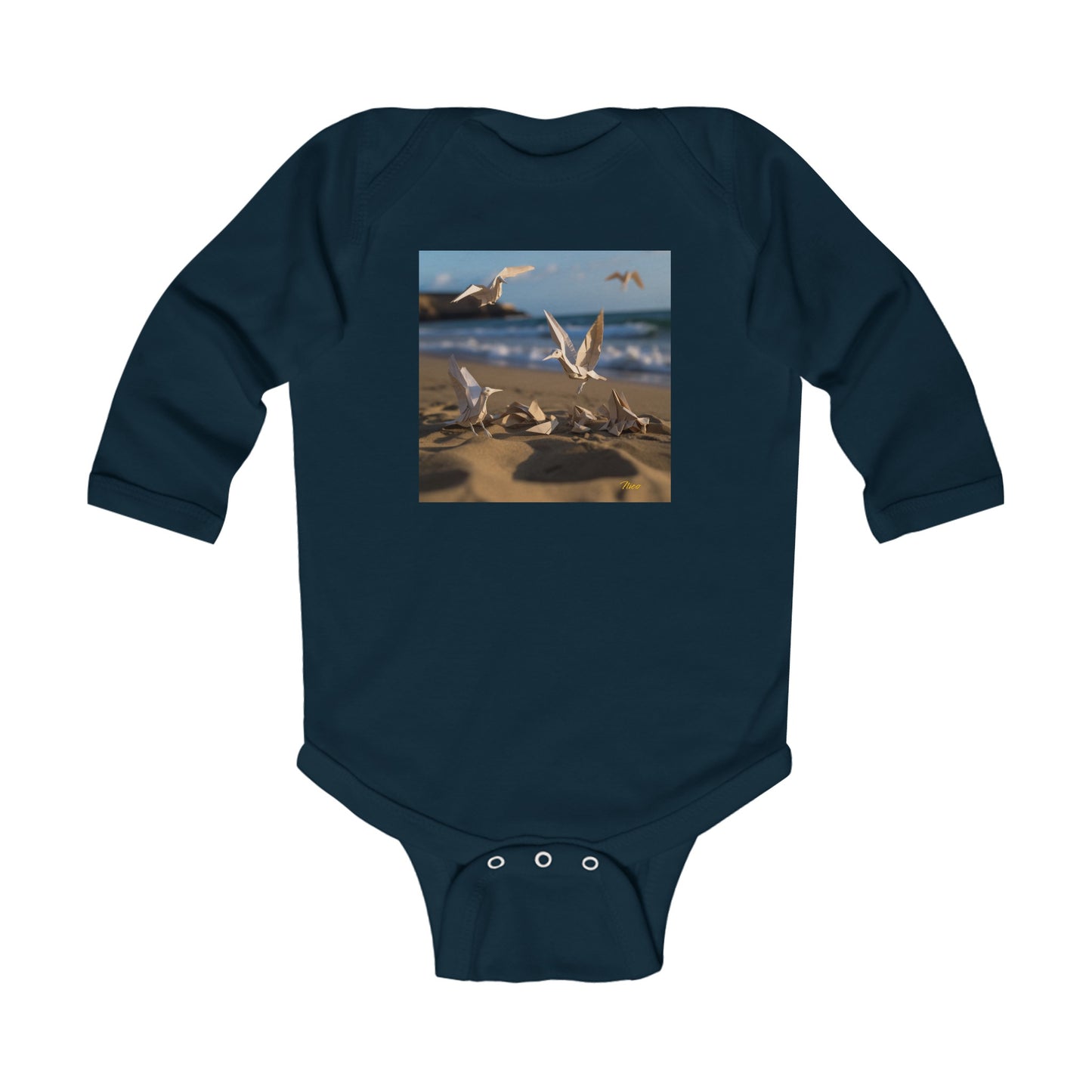 By The Seaside Series Print #7 Infant Long Sleeve Bodysuit