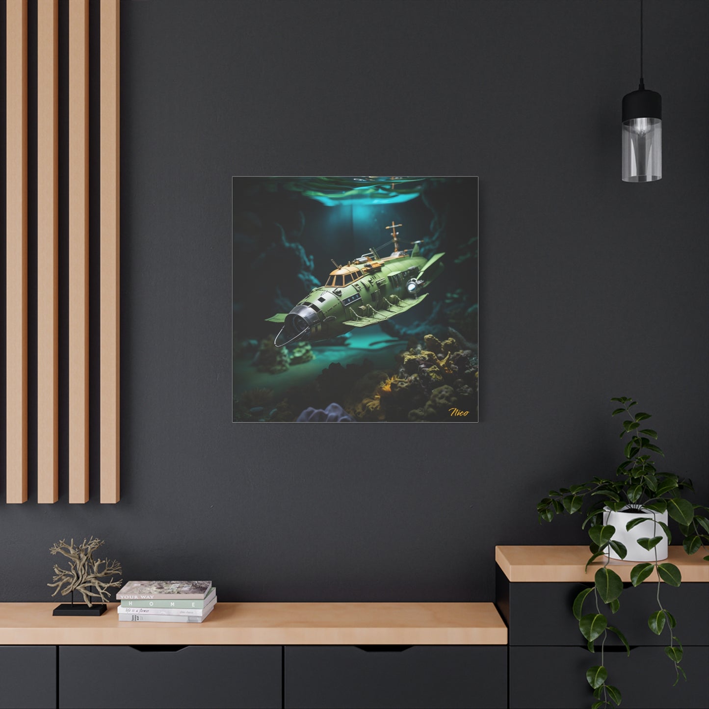 20,000 Leagues Under The Sea Series Print #10 - Streched Matte Canvas Print, 1.25" Thick