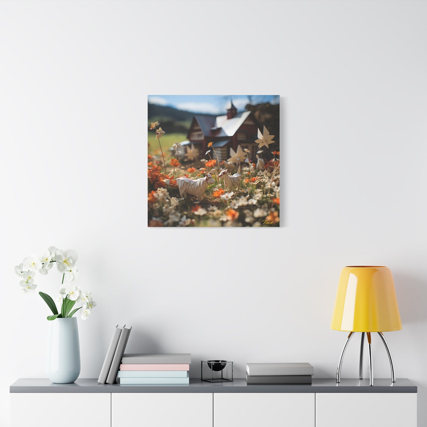 Meadow By The Farm Series Print #10 - Streched Matte Canvas Print, 1.25" Thick