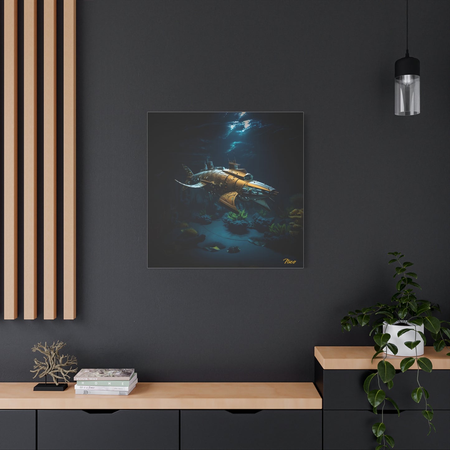 20,000 Leagues Under The Sea Series Print #5 - Streched Matte Canvas Print, 1.25" Thick