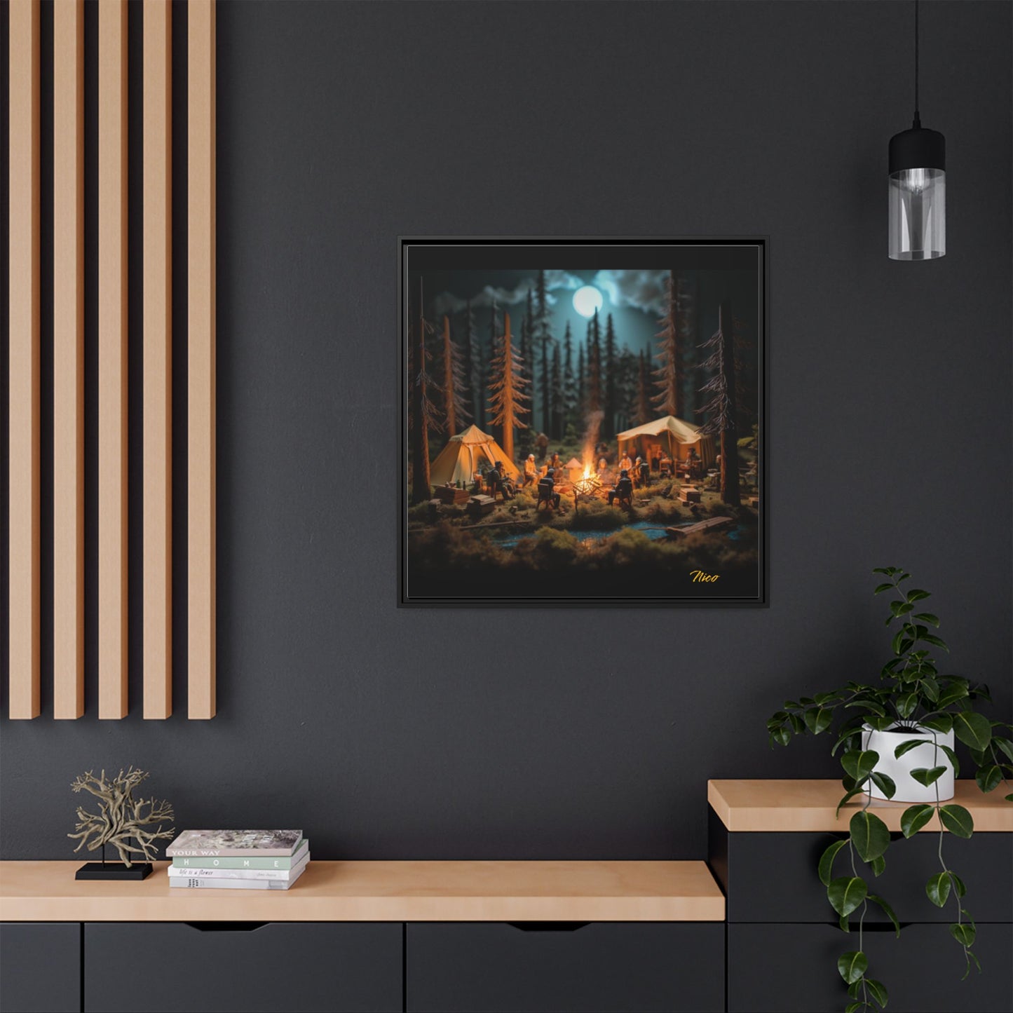 Under The Starry Skies Series Print #8 - Black Framed Canvas Print