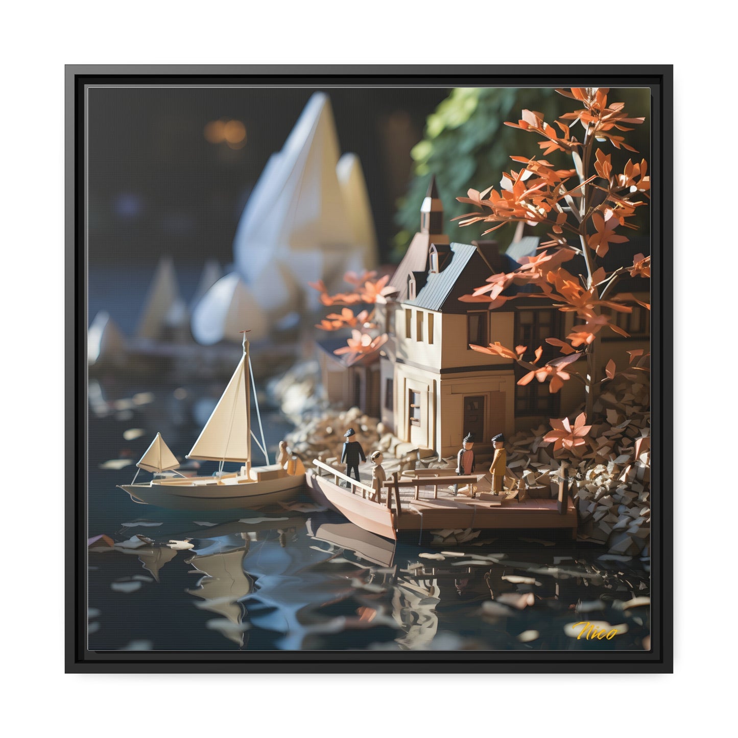 On The Docks By The Bay Series Print #9 - Black Framed Canvas Print