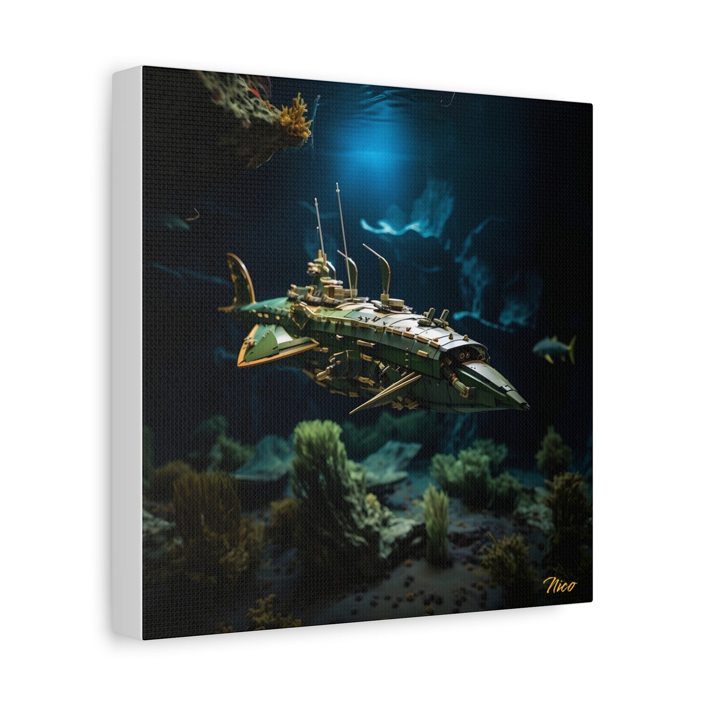 20,000 Leagues Under The Sea Series Print #1 - Streched Matte Canvas Print, 1.25" Thick