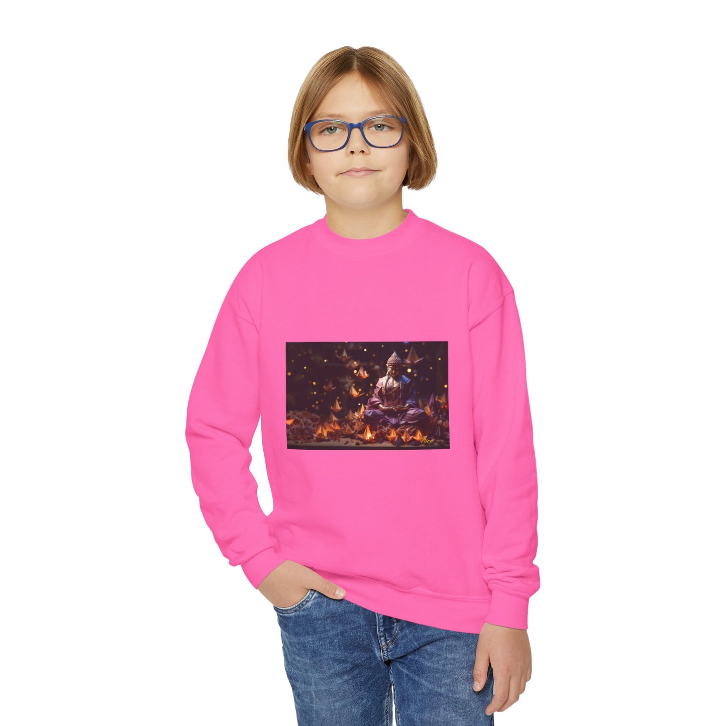 Ascending Buddah Series Print #6 Youth Crewneck Sweatshirt