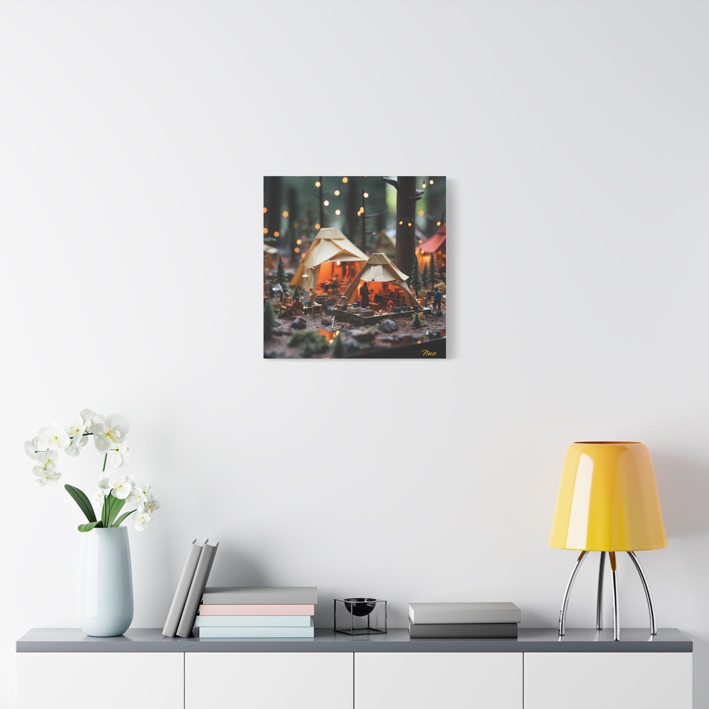 Camping In The Rain Series Print #4 - Streched Matte Canvas Print, 1.25" Thick