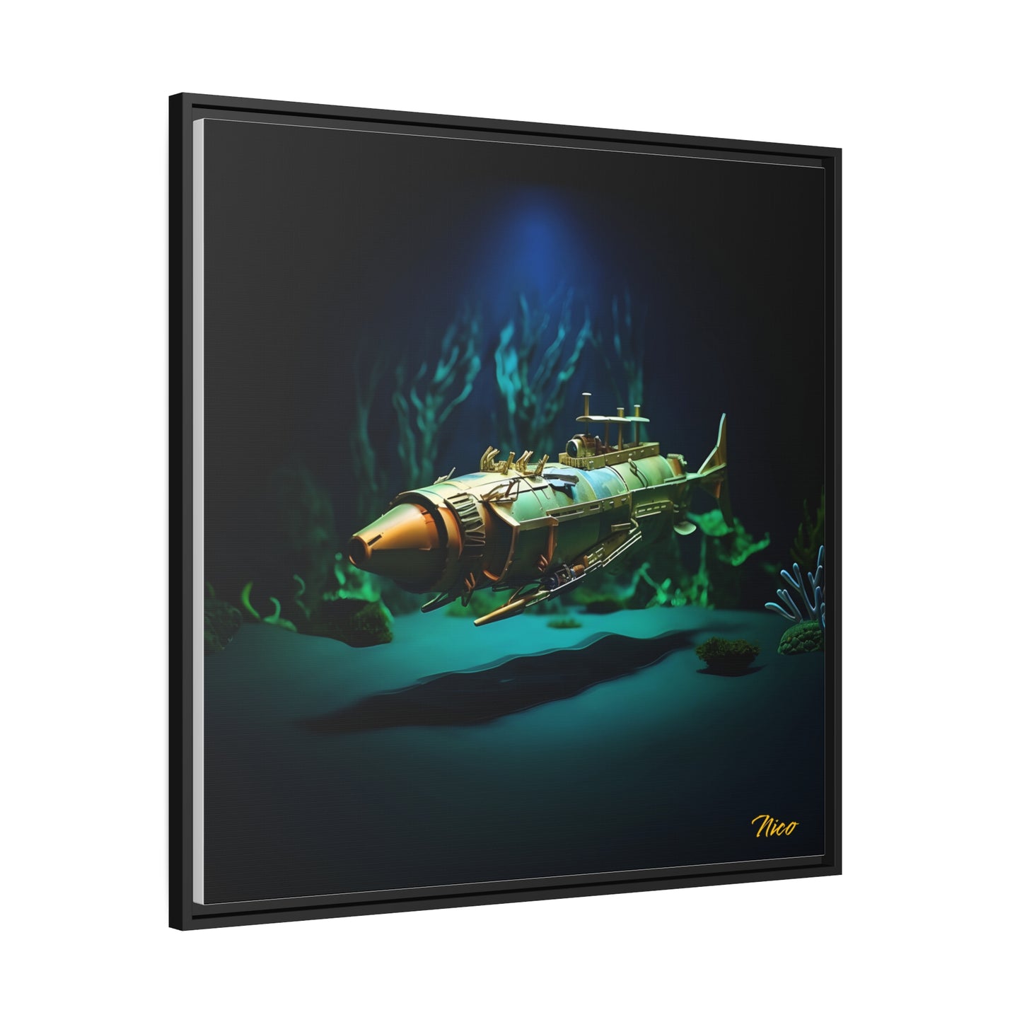 20,000 Under The Sea Series Print #6 - Black Framed Canvas Print