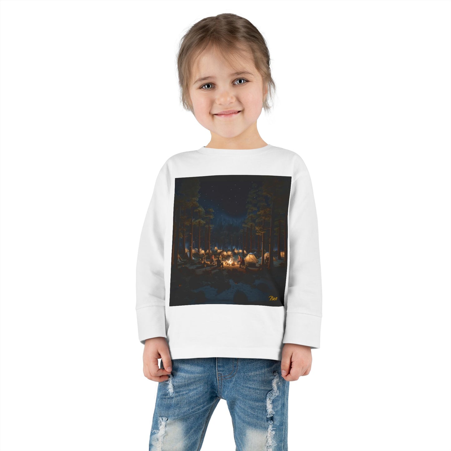 Under The Starry Skies Series Print #5 Toddler Long Sleeve Tee