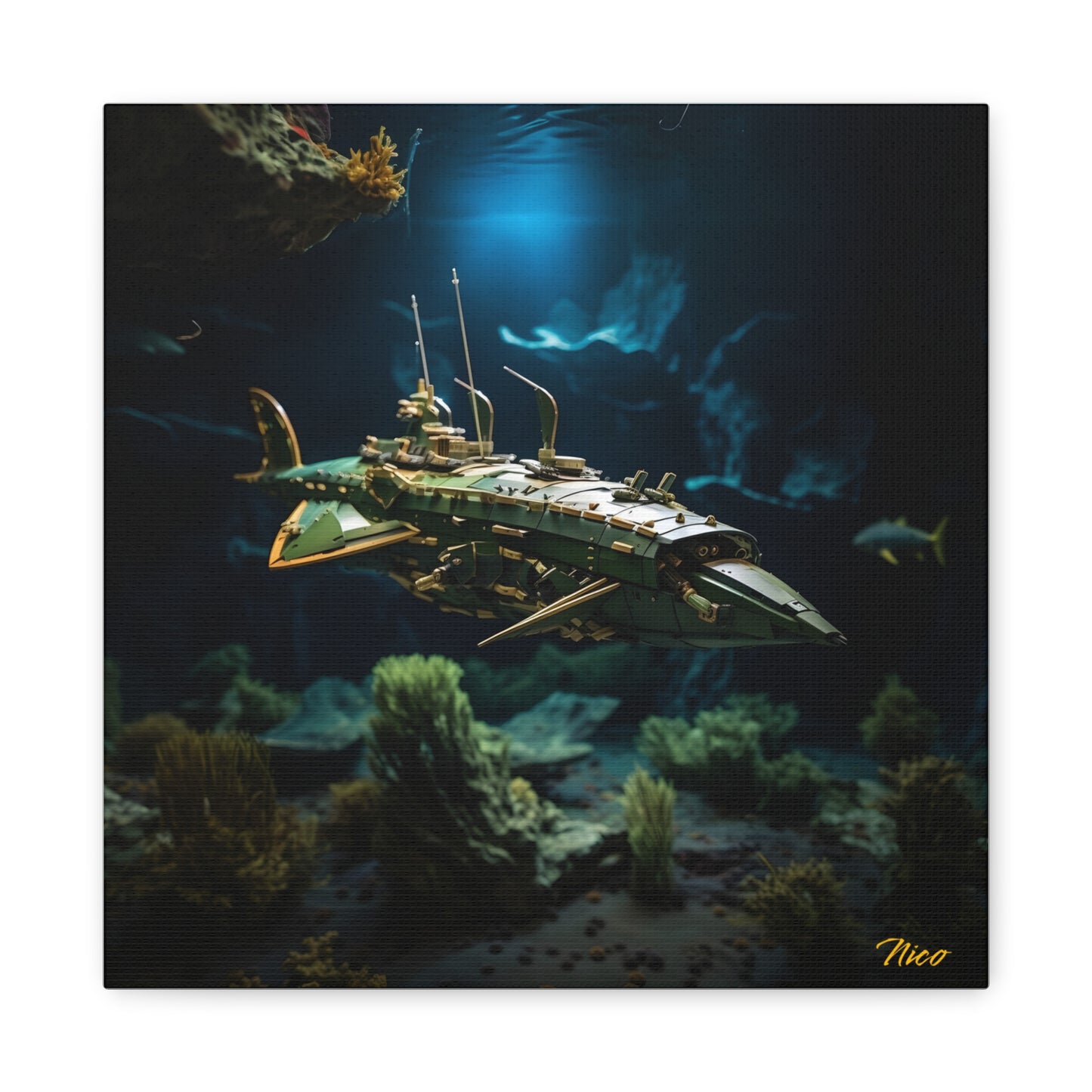 20,000 Leagues Under The Sea Series Print #1 - Streched Matte Canvas Print, 1.25" Thick