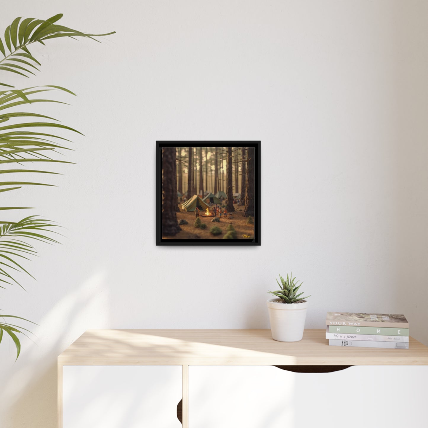 Campfire Series Print #3 - Black Framed Canvas Print