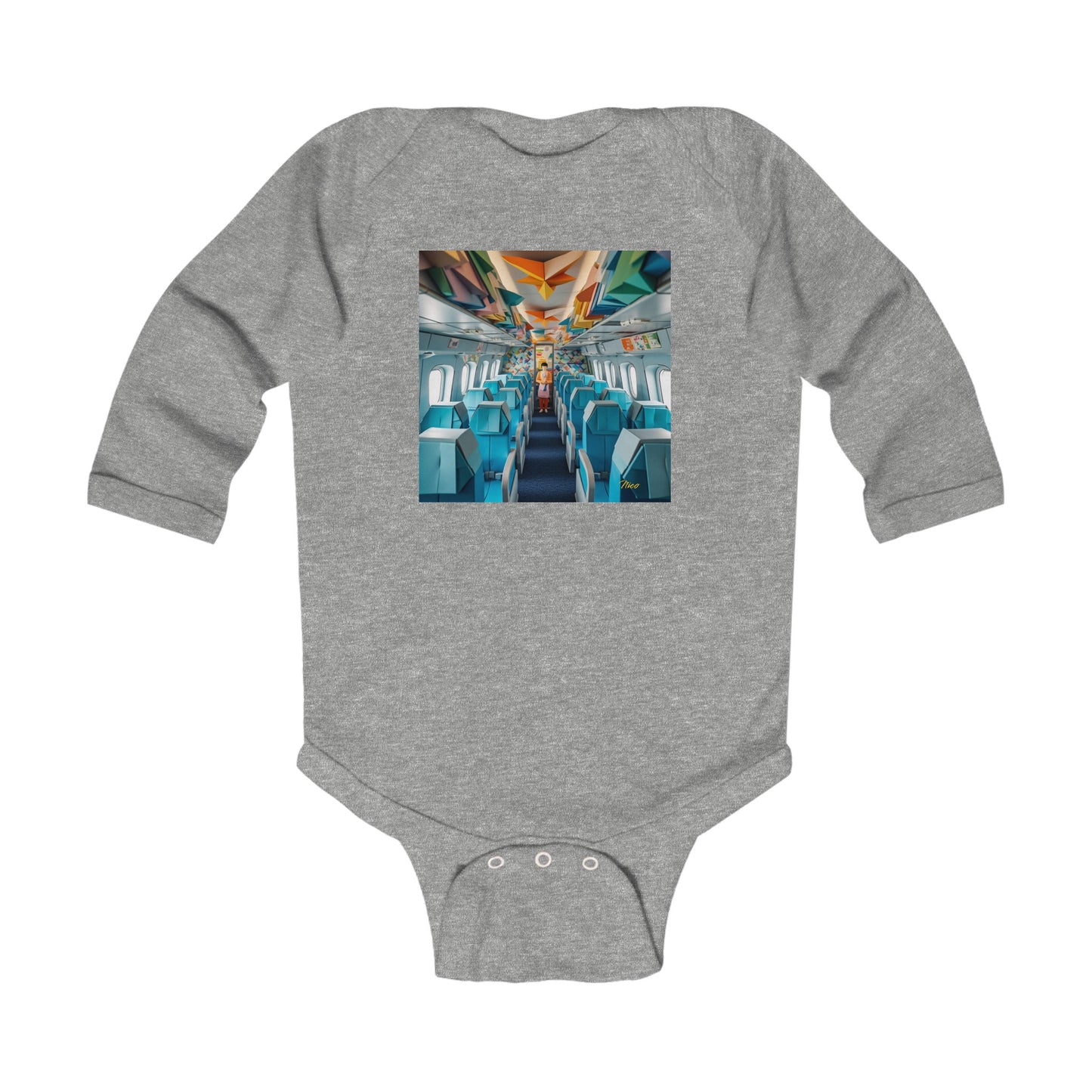 Frequent Flyer Miles Series Print #6 Infant Long Sleeve Bodysuit