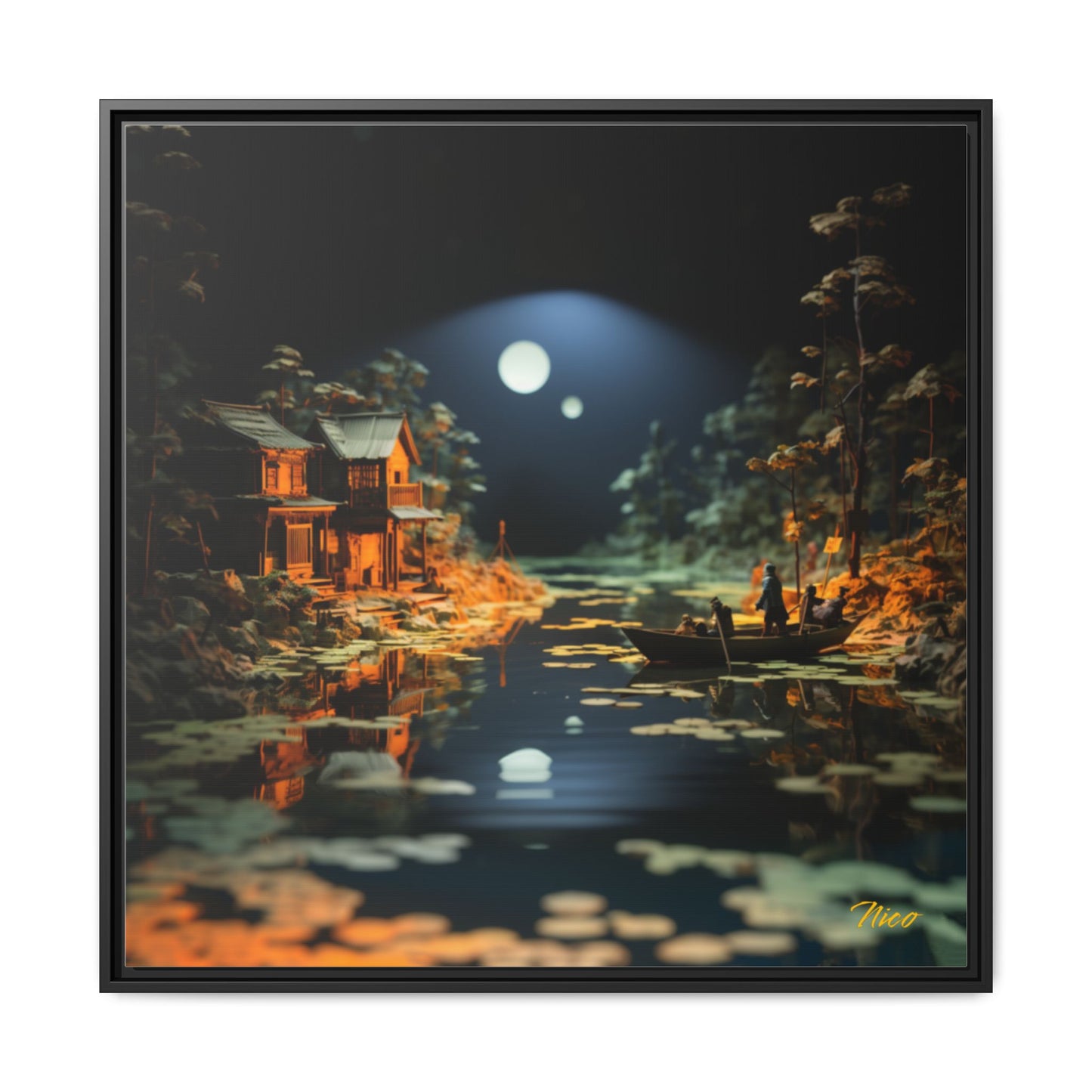 Born On A Bayou Series Print #3 - Black Framed Canvas Print