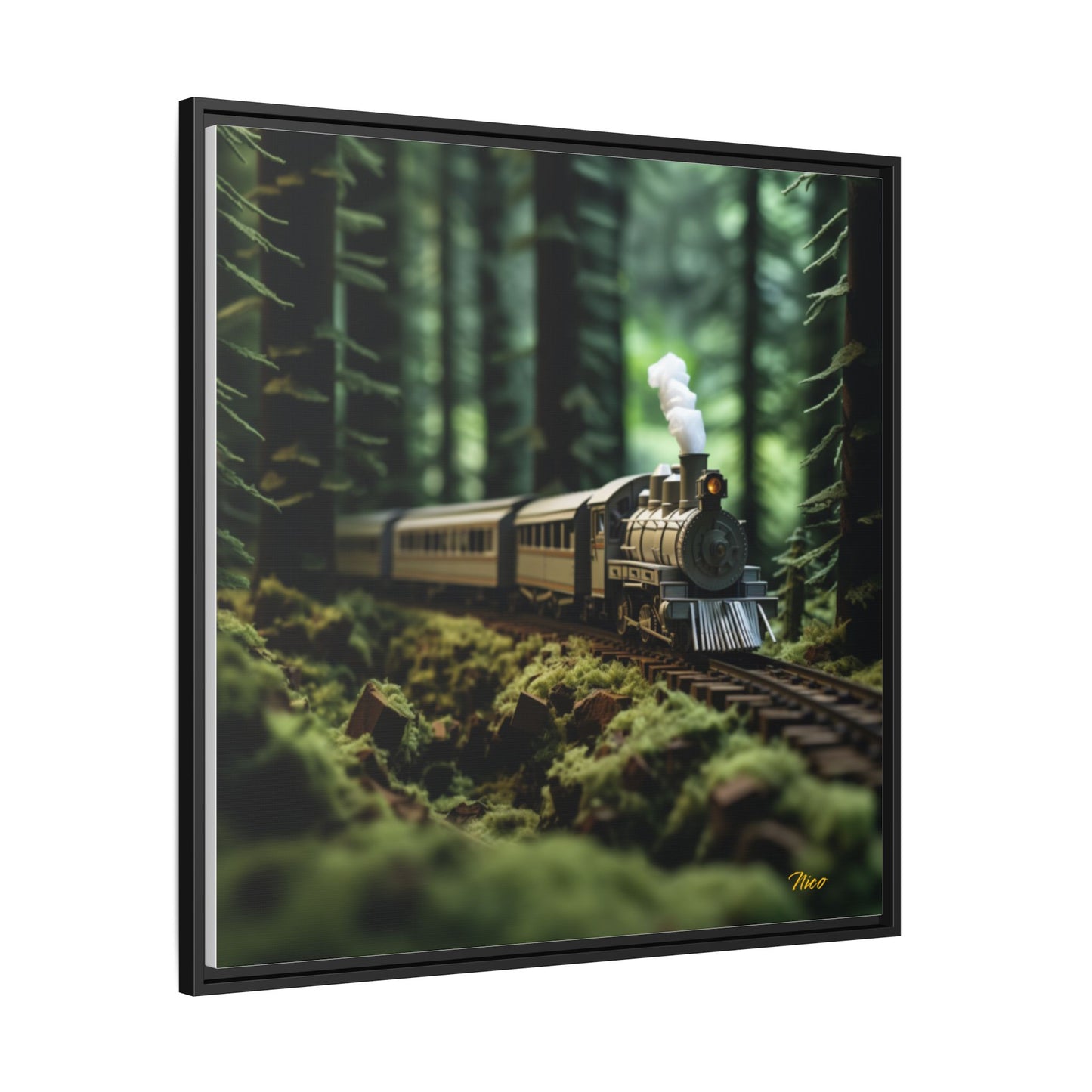 Black Framed Matte Canvas Print - Featuring the Orient Express Series Print #7 by origami artist Nico