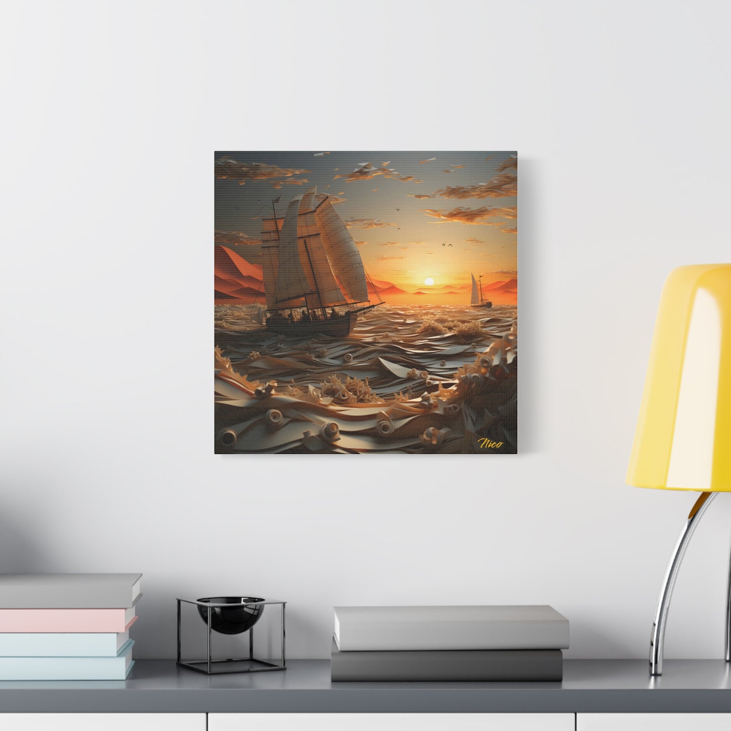 Into The Sunset Series Print #5 - Streched Matte Canvas Print, 1.25" Thick