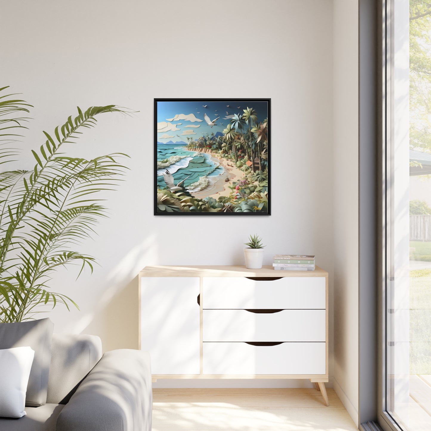 By The Seaside Series Print #8 - Black Framed Canvas Print