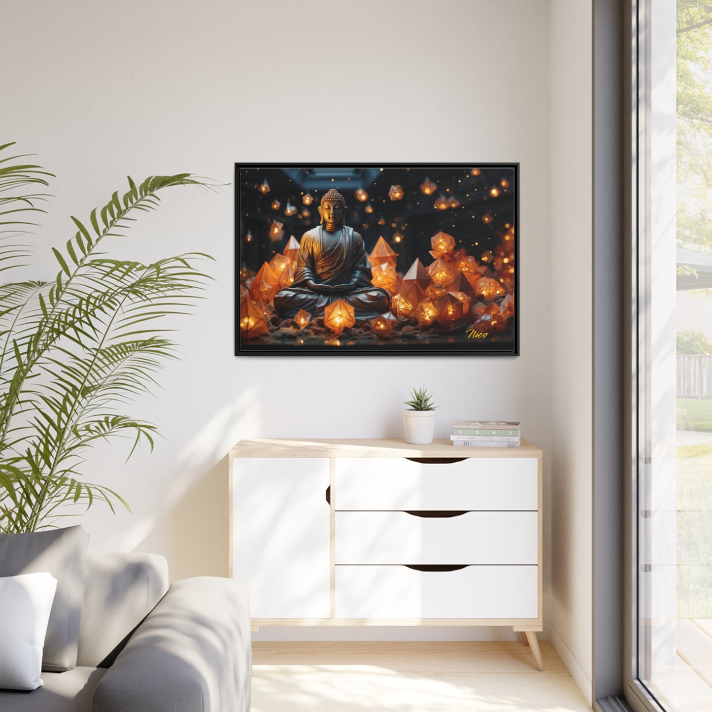 Ascending Buddha Series Print #10 - Black Framed Canvas Print