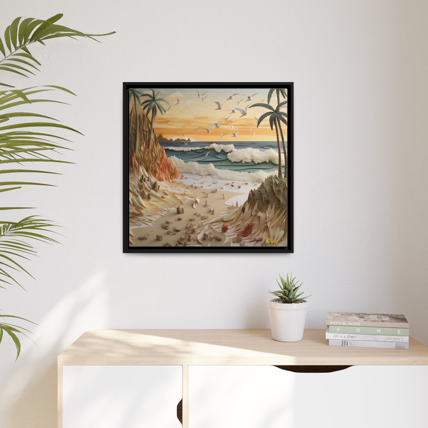 By The Seaside Series Print #7 - Black Framed Canvas Print