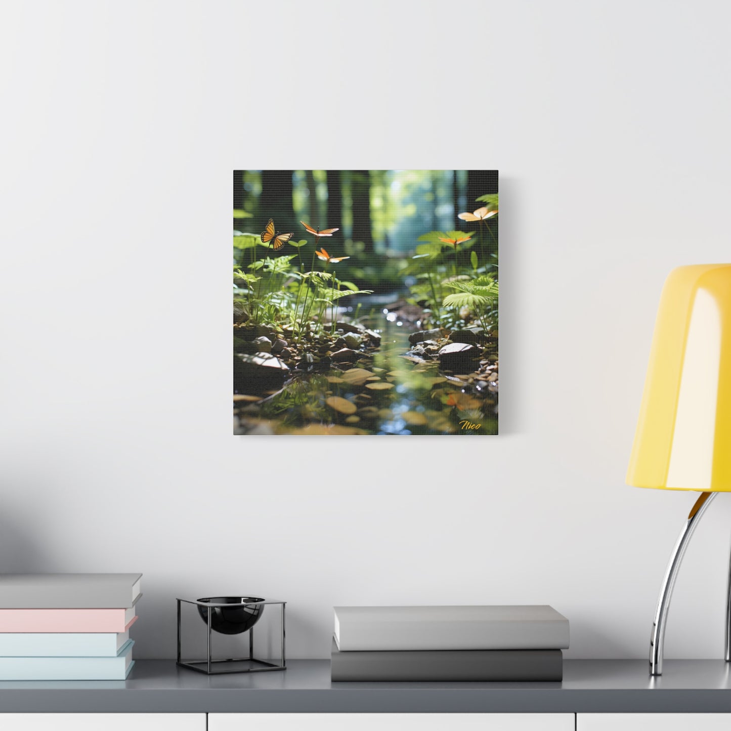 Relaxing By The Brook Series Print #9 - Streched Matte Canvas Print, 1.25" Thick