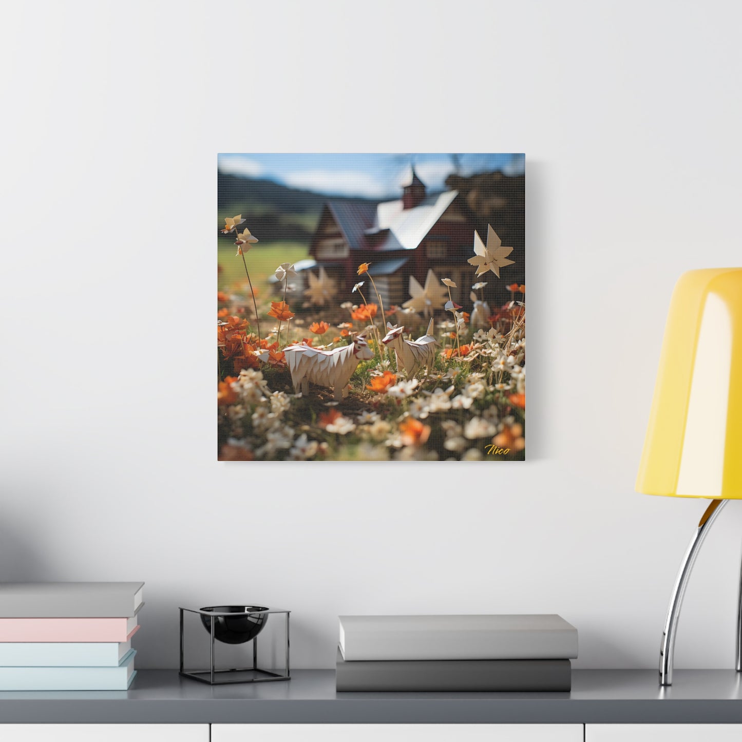 Meadow By The Farm Series Print #10 - Streched Matte Canvas Print, 1.25" Thick