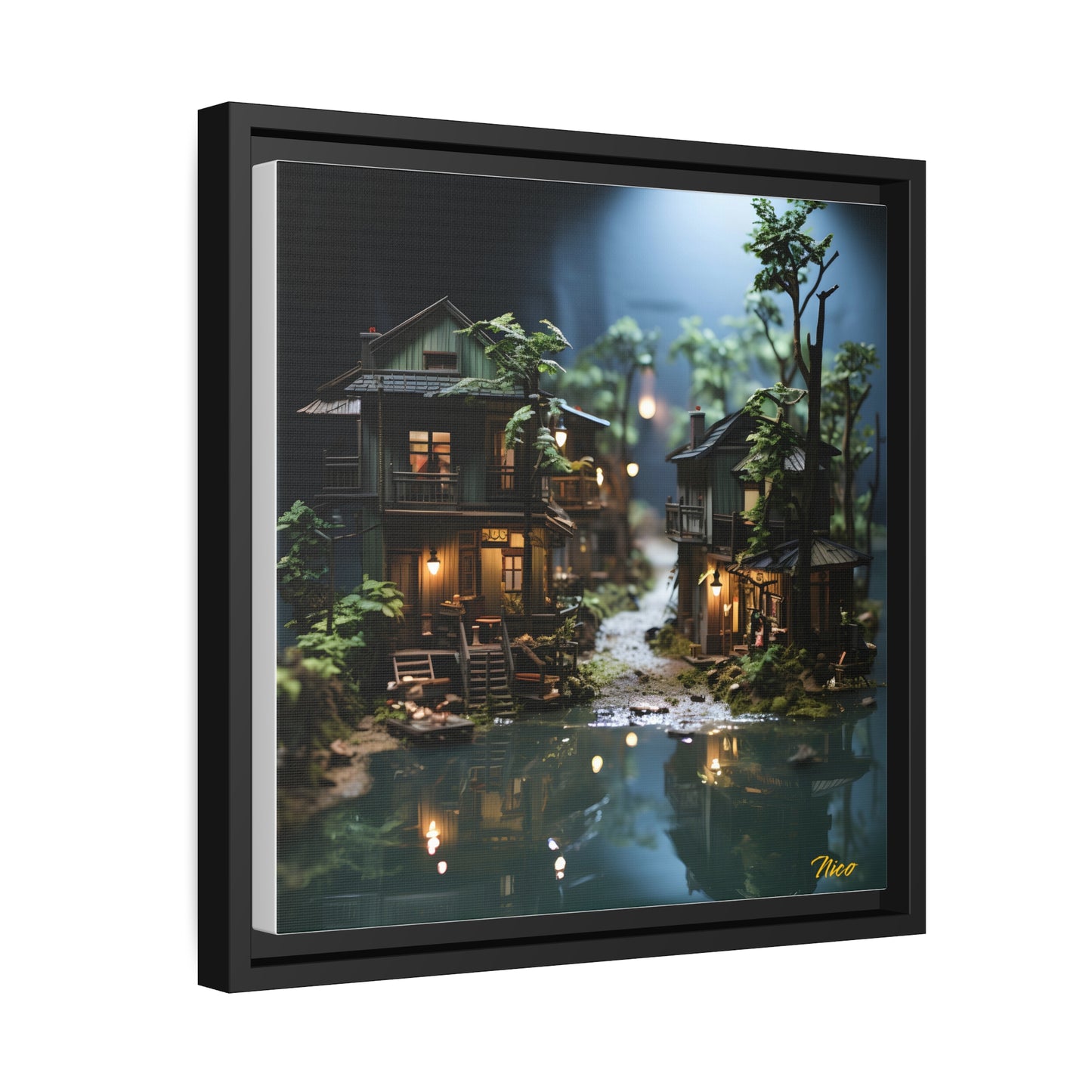 Born On A Bayou Series Print #3 - Black Framed Canvas Print