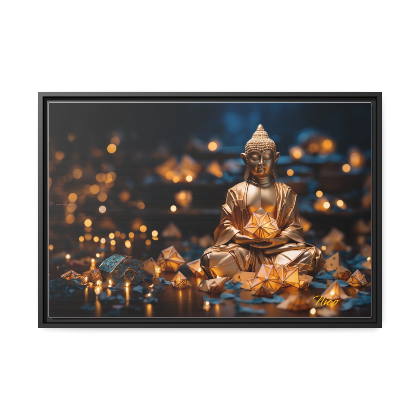 Ascending Buddha Series Print #9 - Black Framed Canvas Print