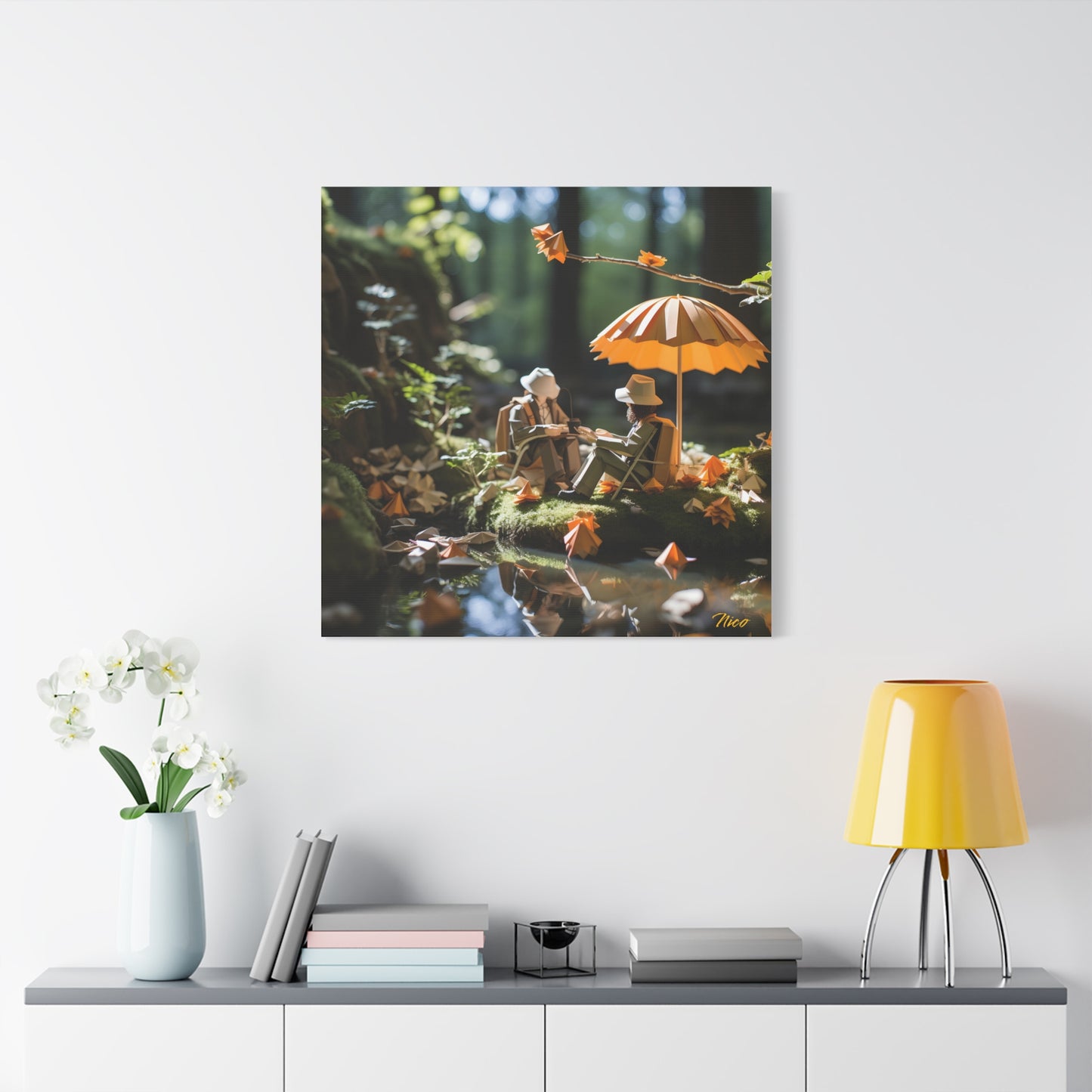 Relaxing By The Brook Series Print #2 - Streched Matte Canvas Print, 1.25" Thick