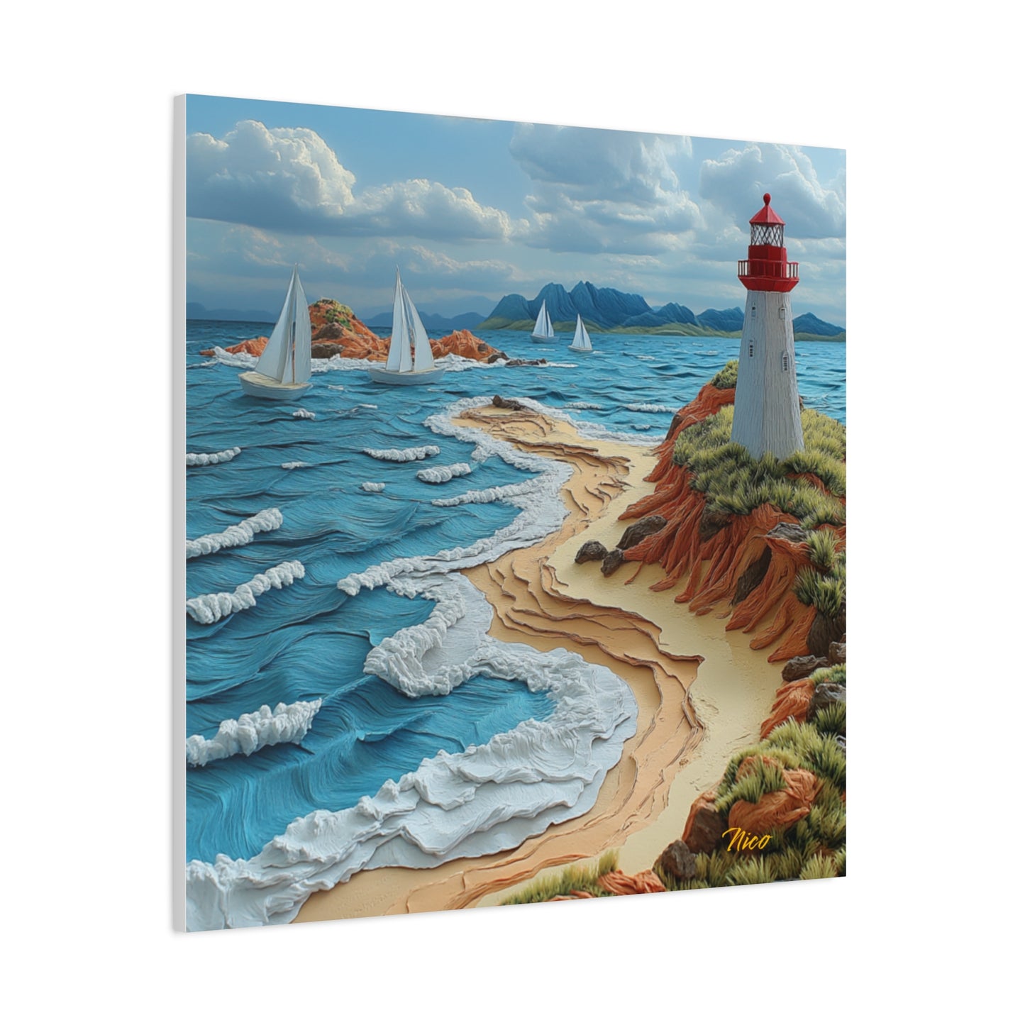 By The Seaside Series Print #4 - Streched Matte Canvas Print, 1.25" Thick