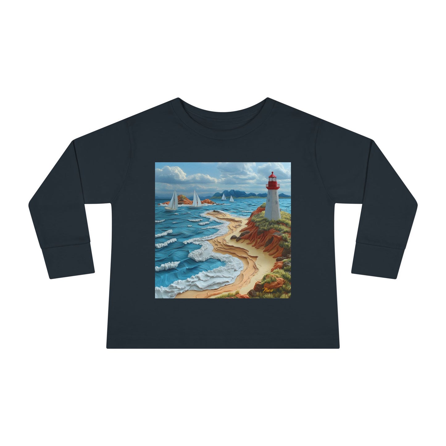 By The Seaside Series Print #4 Toddler Long Sleeve Tee