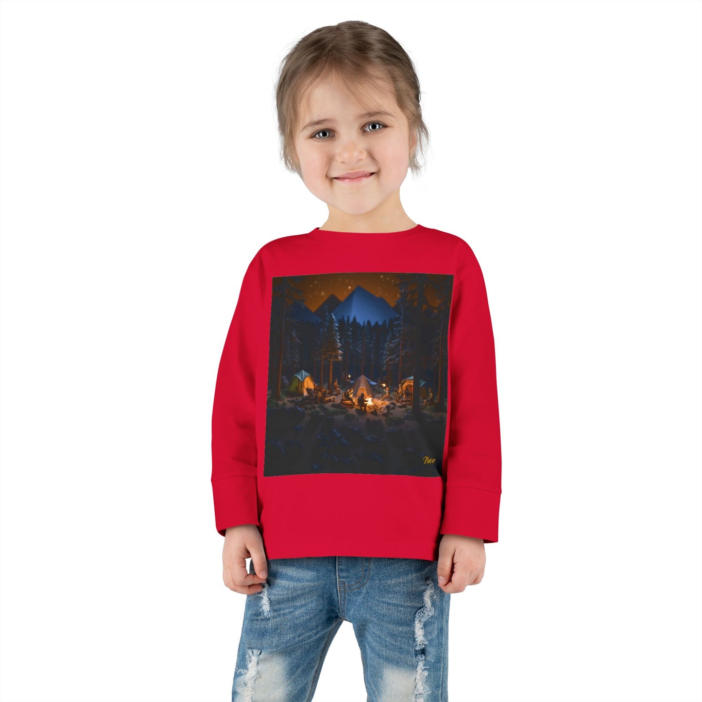 Under The Starry Skies Series Print #1 Toddler Long Sleeve Tee