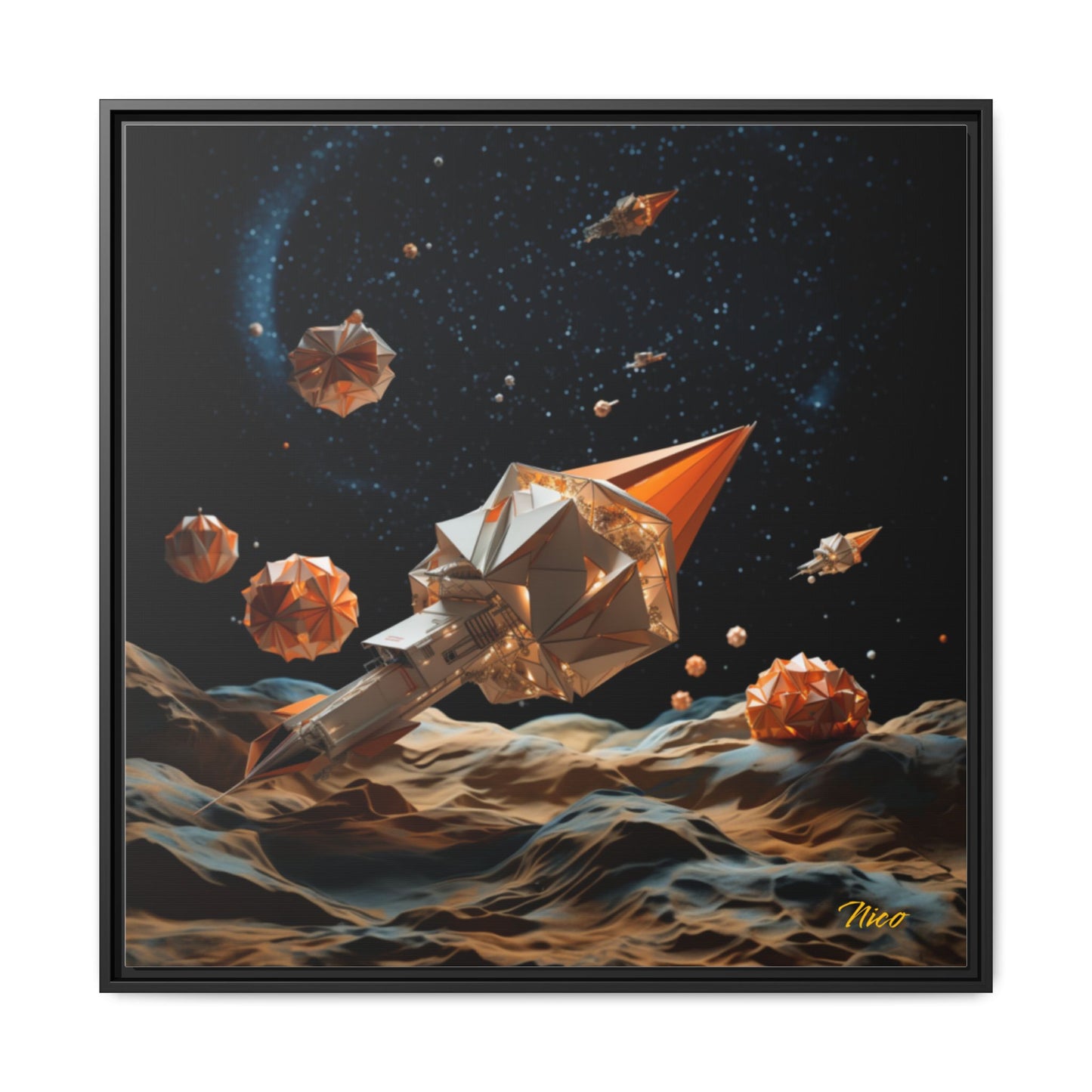 Elons' 1Dream Series Print #3 - Black Framed Canvas Print