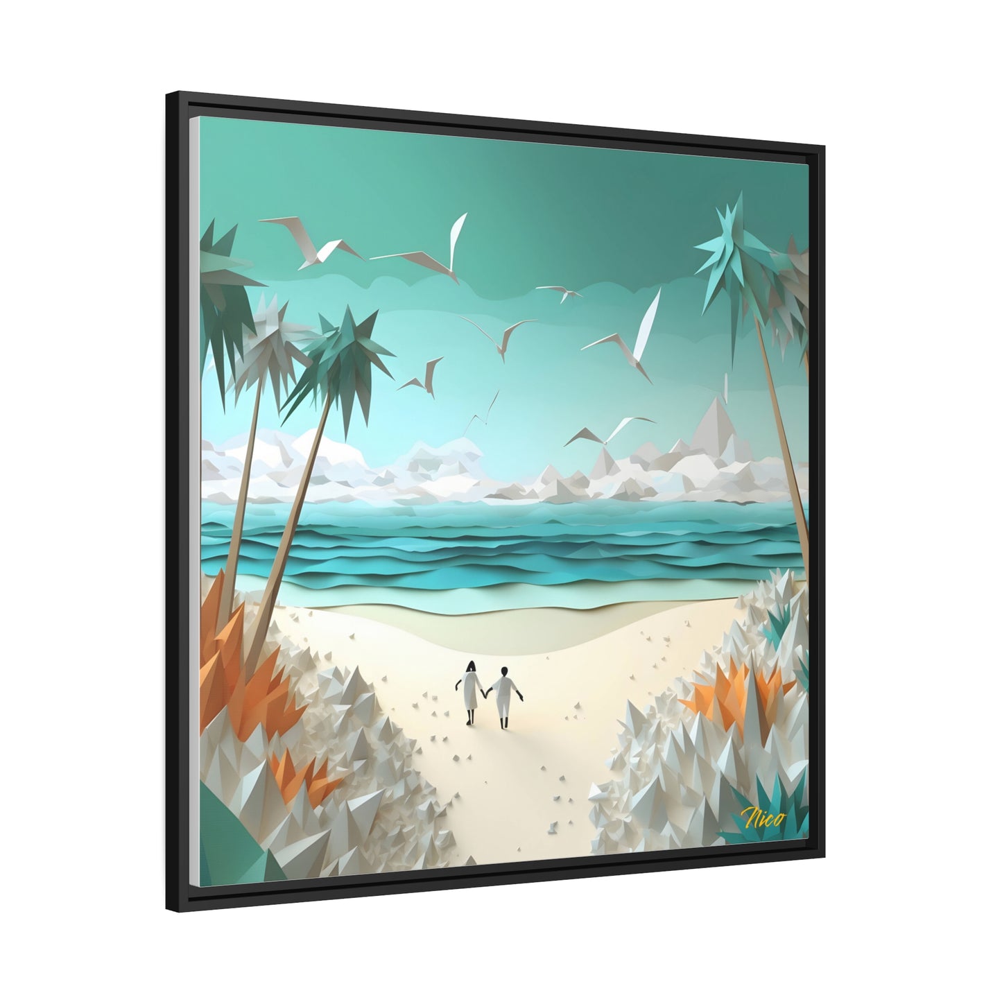 By The Seaside Series Print #9 - Black Framed Canvas Print