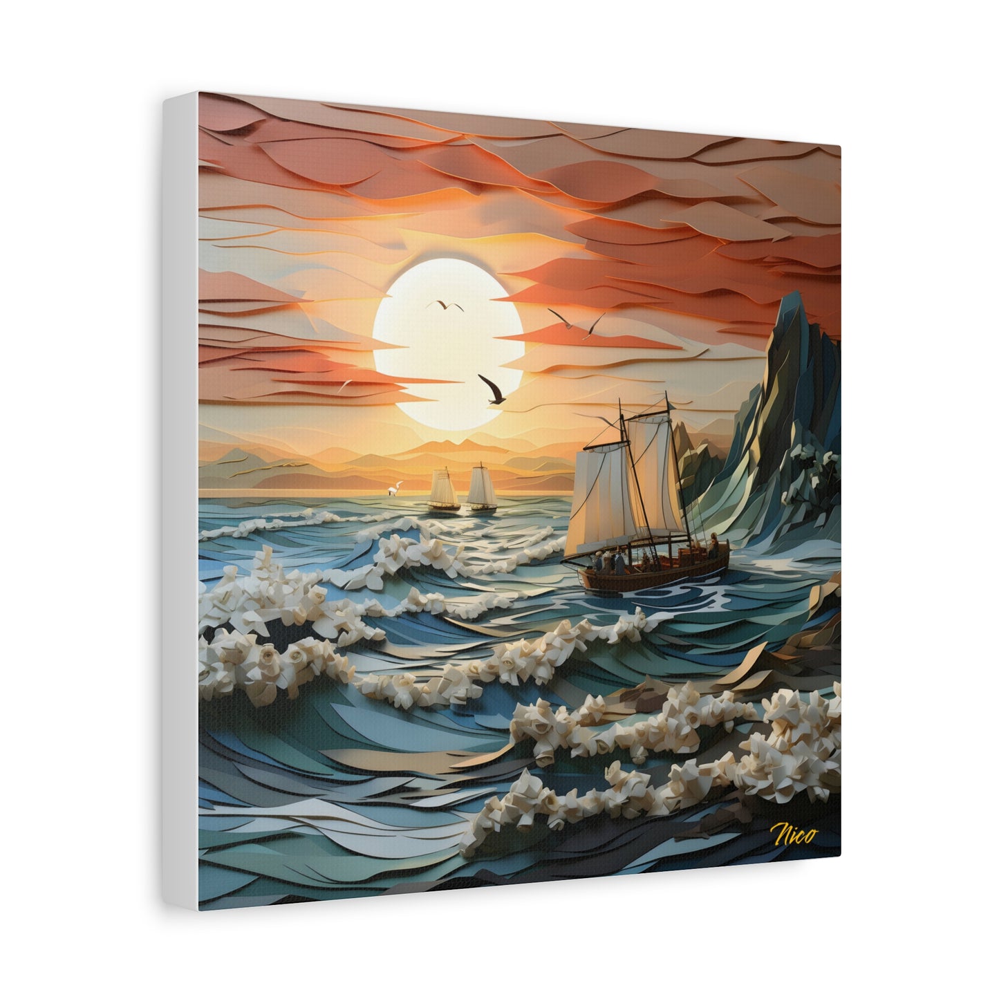 Into The Sunset Series Print #6 - Streched Matte Canvas Print, 1.25" Thick