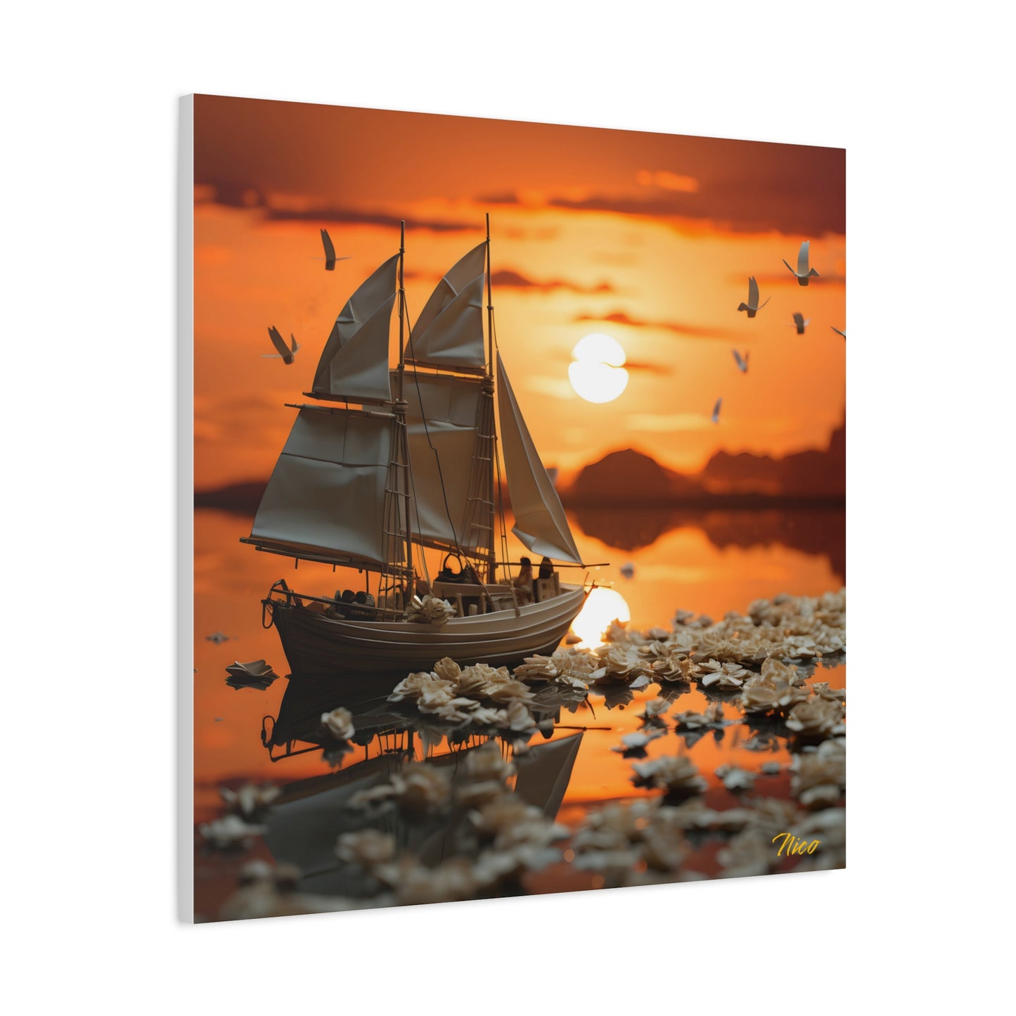 Into The Sunset Series Print #9 - Streched Matte Canvas Print, 1.25" Thick