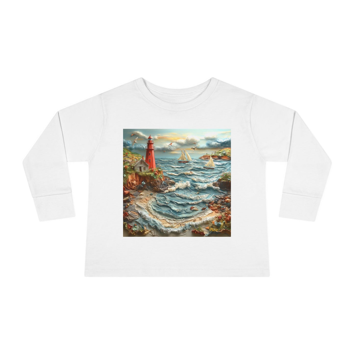 By The Seaside Series Print #2 Toddler Long Sleeve Tee