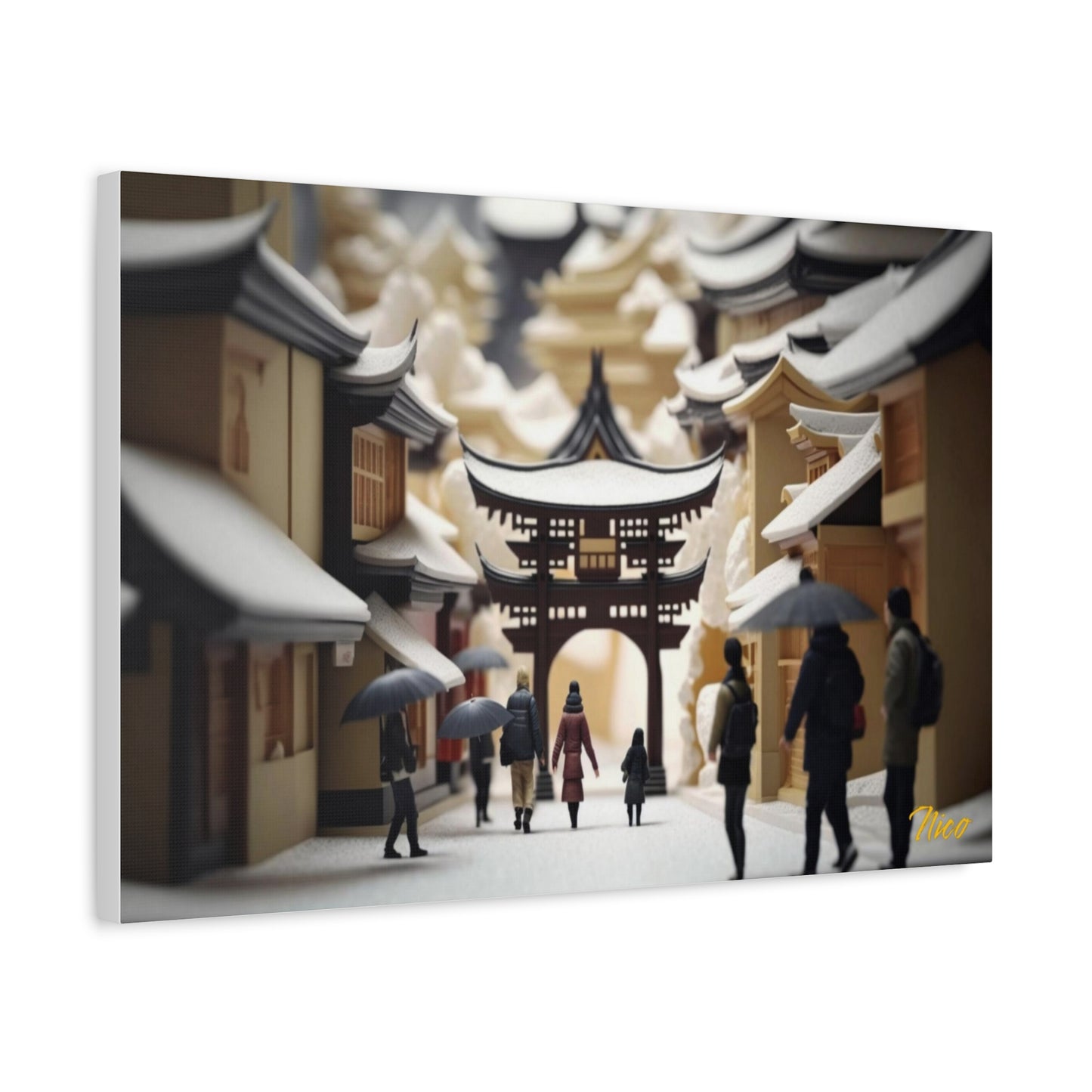 Asian Snow Series Print #8 - Streched Matte Extended Canvas Print, 1.25" Thick