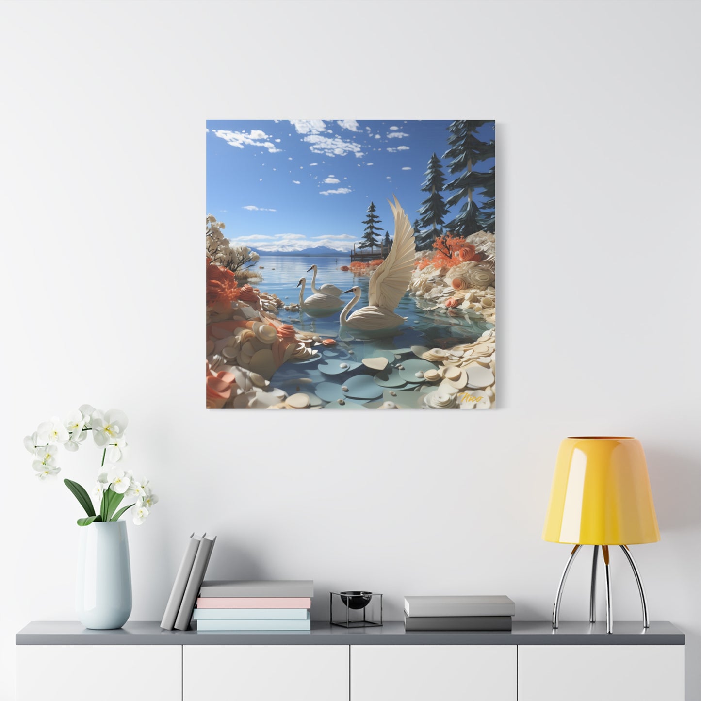 Mountain Lake Series Print #1 - Streched Matte Canvas Print, 1.25" Thick