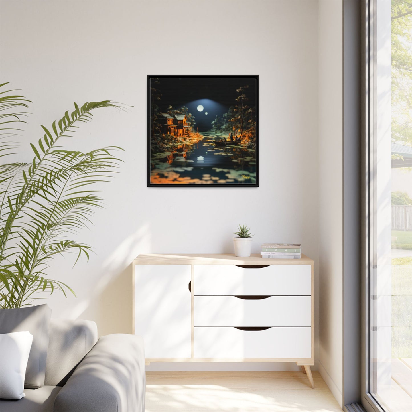 Born On A Bayou Series Print #3 - Black Framed Canvas Print