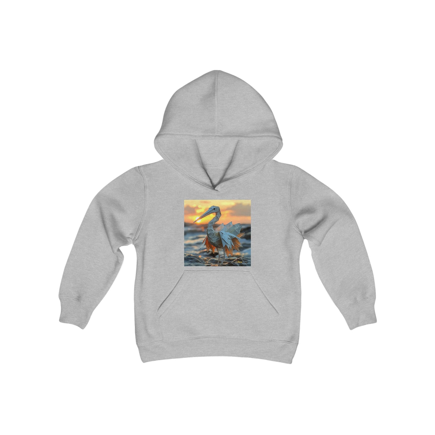 By The Seaside Series Print #1 Youth Heavy Blend Hooded Sweatshirt