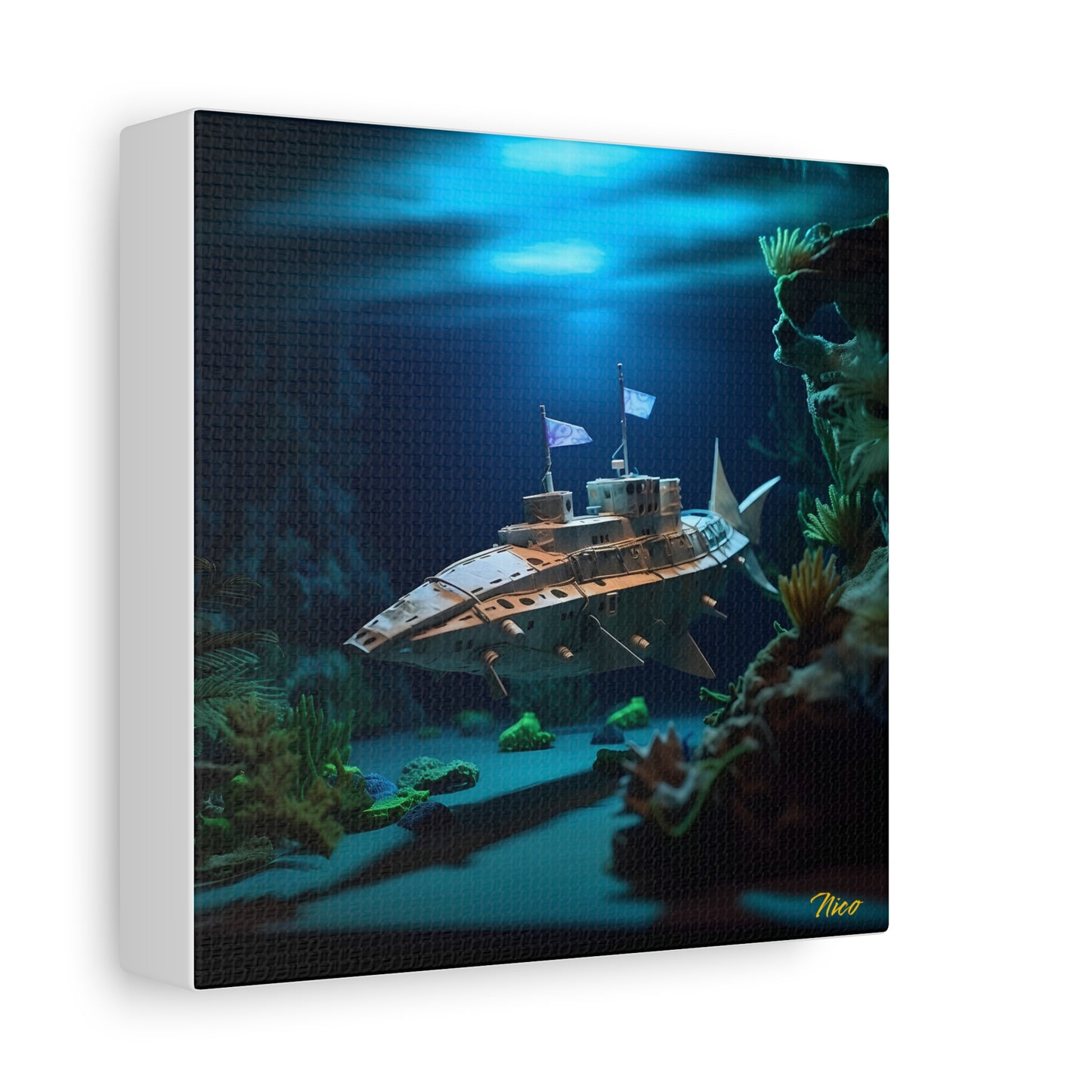 20,000 Leagues Under The Sea Series Print #3 - Streched Matte Canvas Print, 1.25" Thick