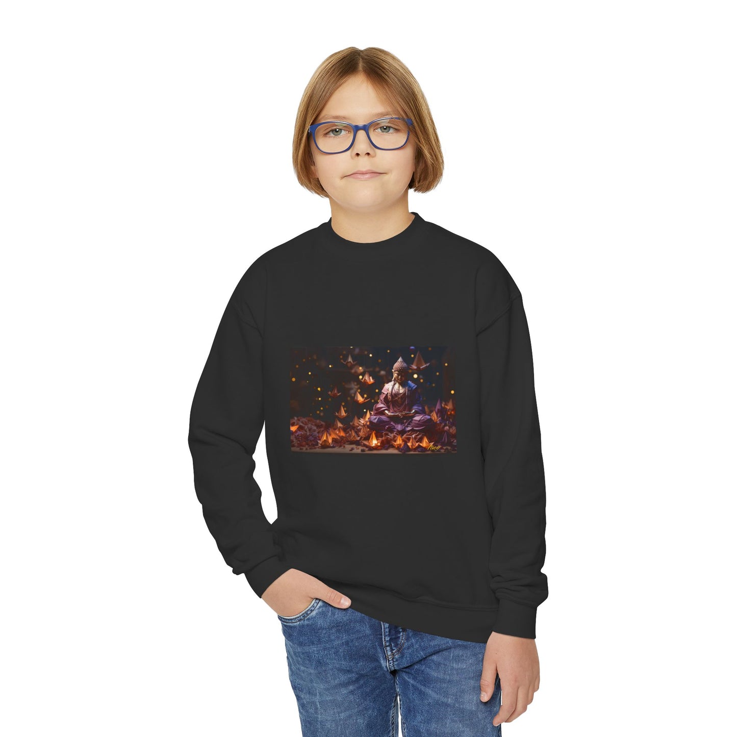 Ascending Buddah Series Print #6 Youth Crewneck Sweatshirt