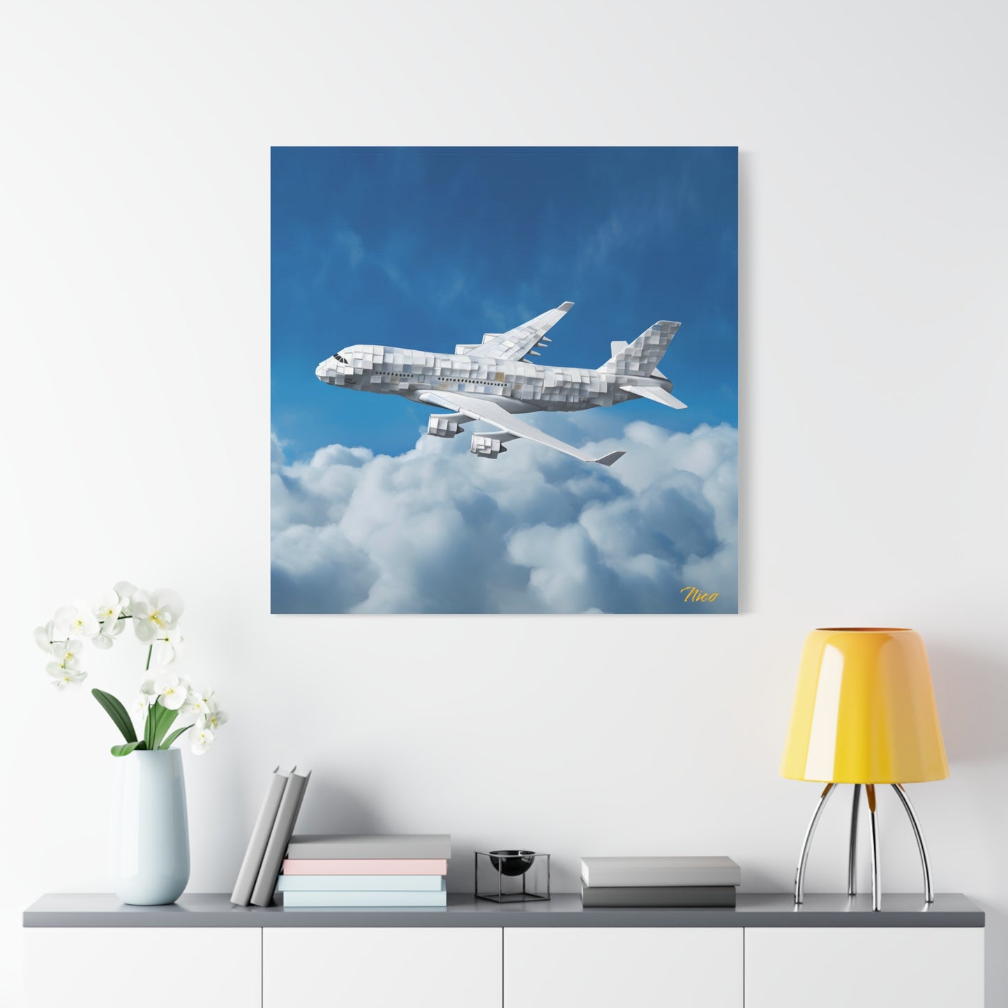 Frequent Flyer Miles Series Print #5 - Streched Matte Canvas Print, 1.25" Thick