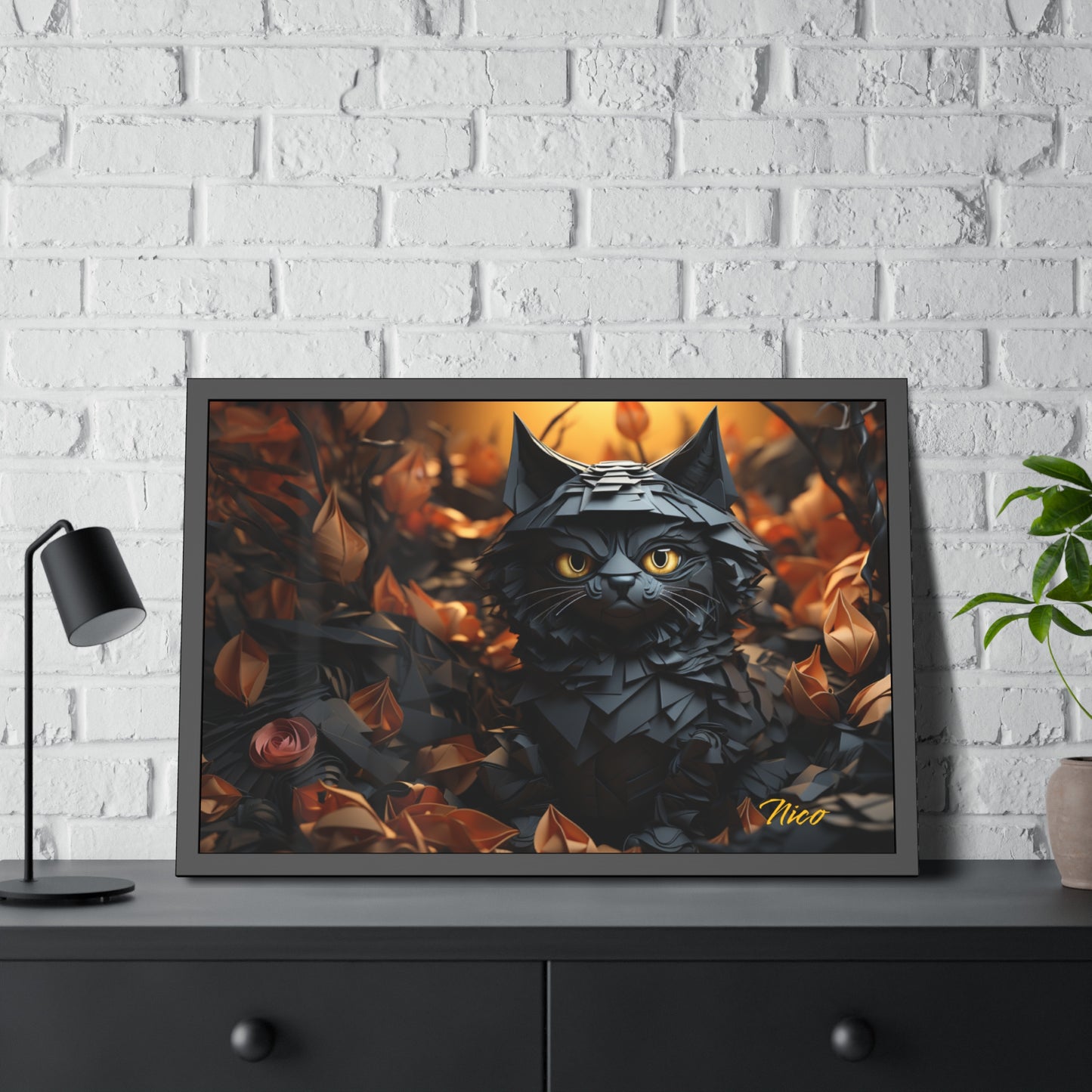 Halloween 2024 Series "The Kitty Of Evil!" Print #2 - Framed Fine Art Paper Print