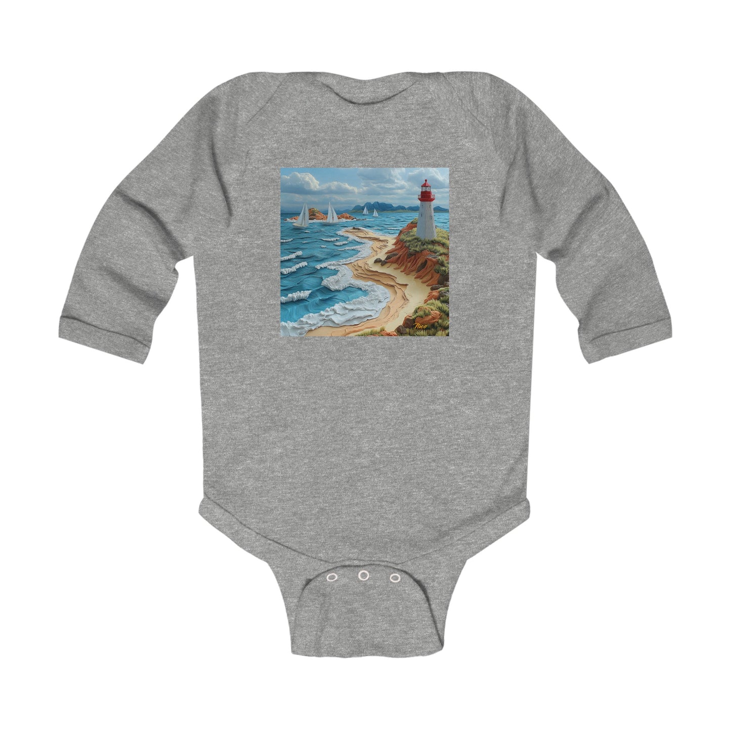 By The Seaside Series Print #4 Infant Long Sleeve Bodysuit