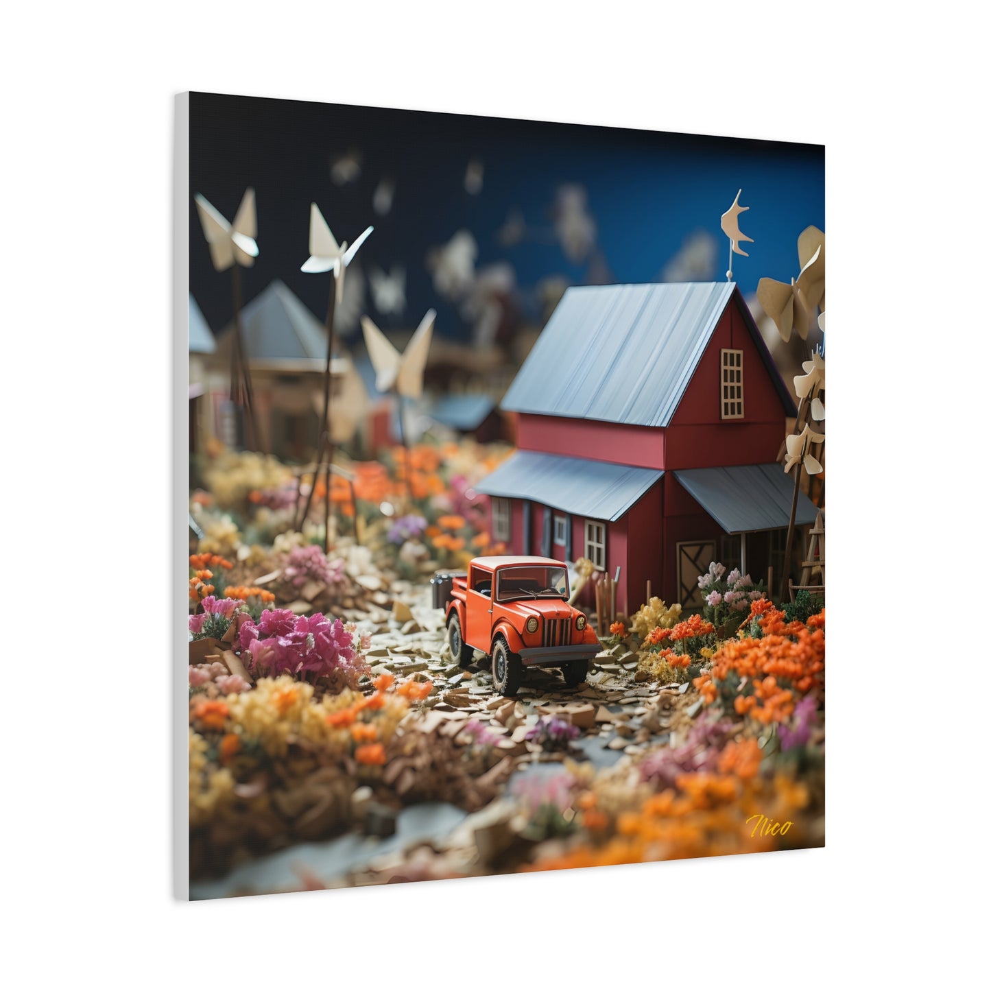 Meadow By The Farm Series Print #3 - Streched Matte Canvas Print, 1.25" Thick