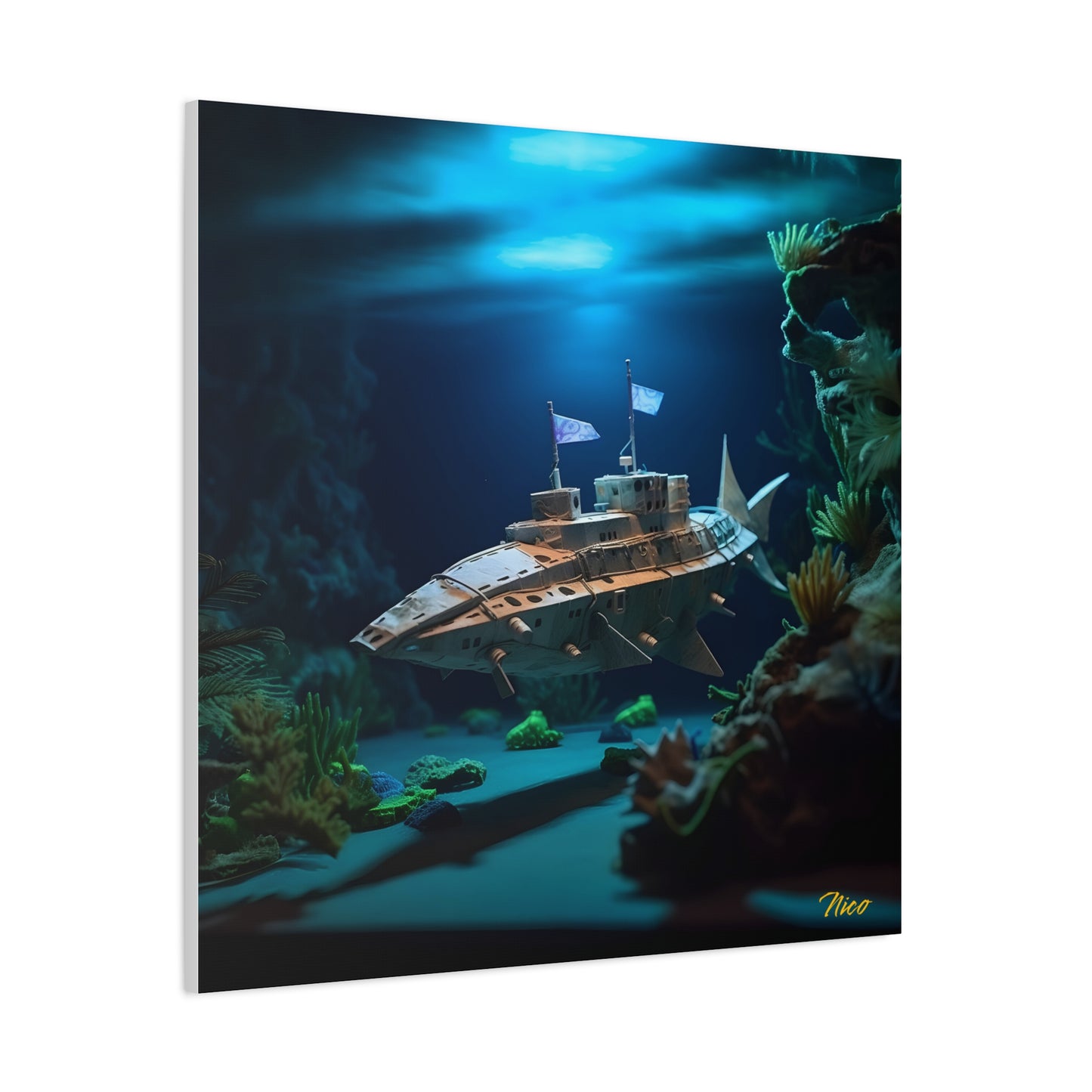 20,000 Leagues Under The Sea Series Print #3 - Streched Matte Canvas Print, 1.25" Thick