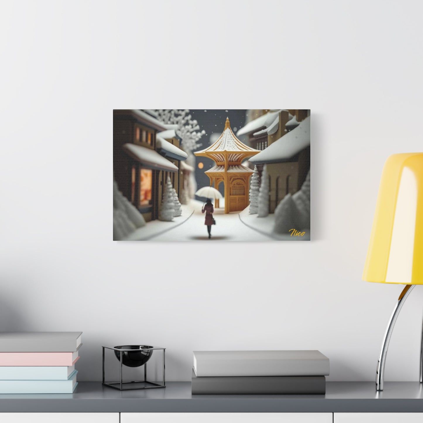 Asian Snow Series Print #5 - Streched Matte Extended Canvas Print, 1.25" Thick