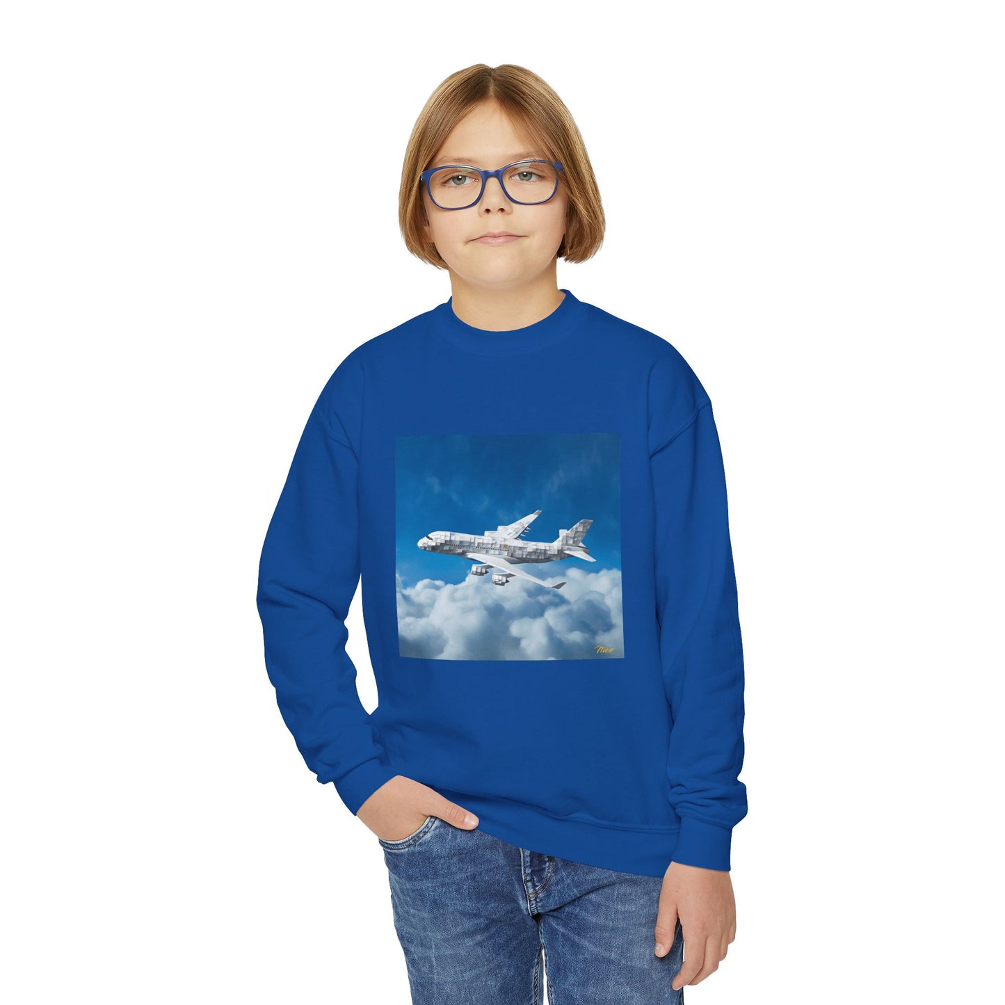 Frequent Flyer Miles Series Print #5 Youth Crewneck Sweatshirt